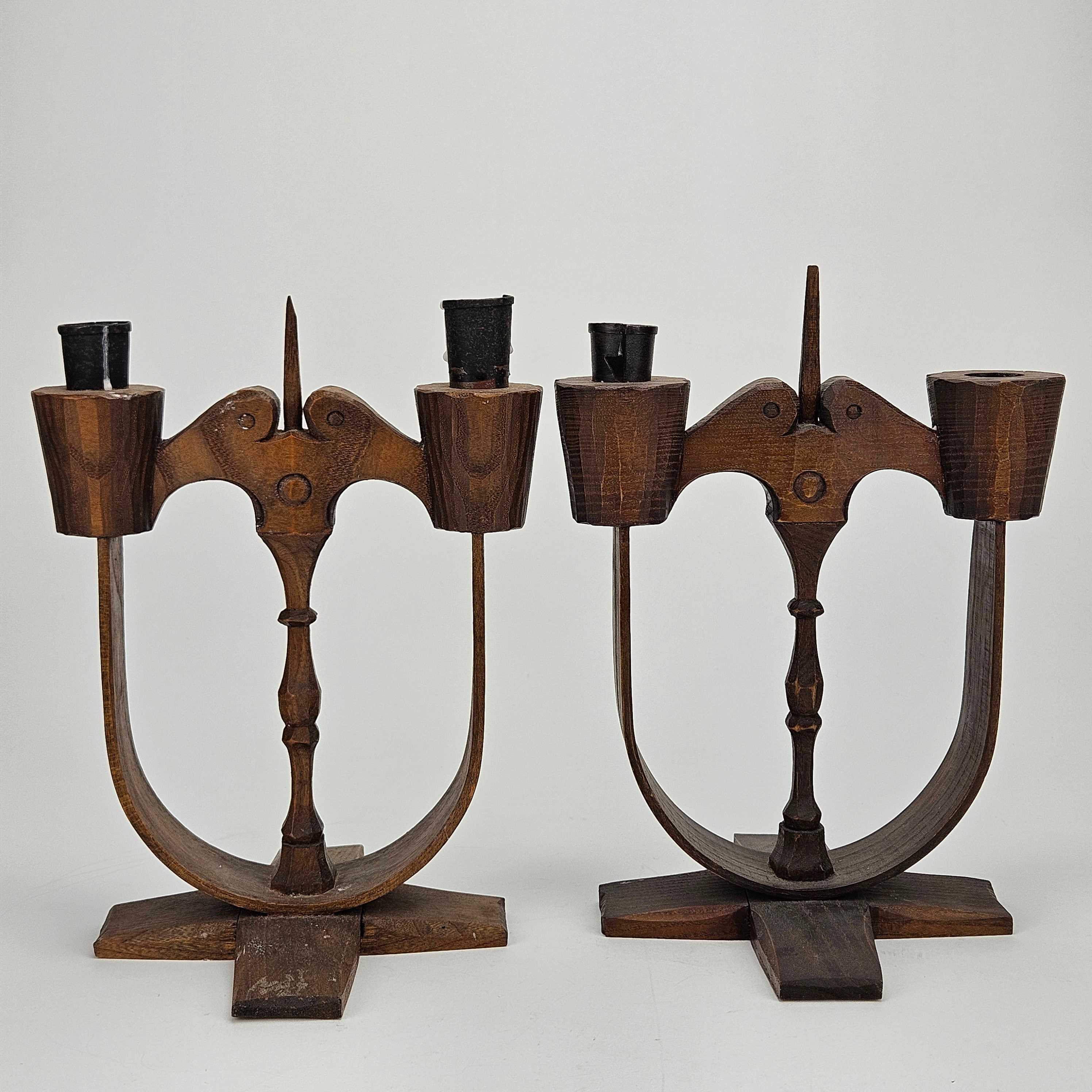 MATTS ERIKSSON (MATTS I TASERUD). Ljusstakar, ett par, Arvika, signerade.