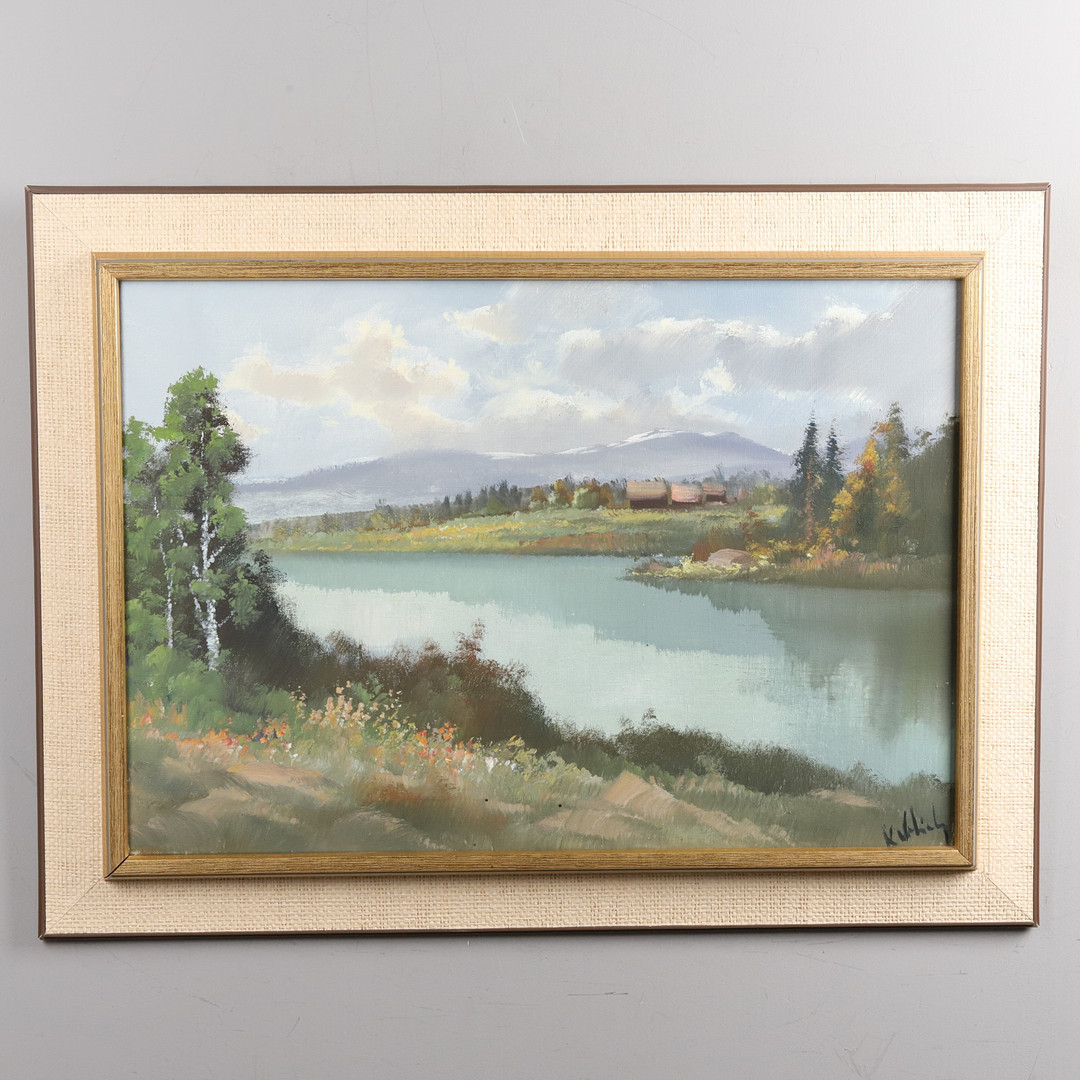 KARL VRBICKY. OLJA PÅ DUK, landskapsmotiv, signerad.