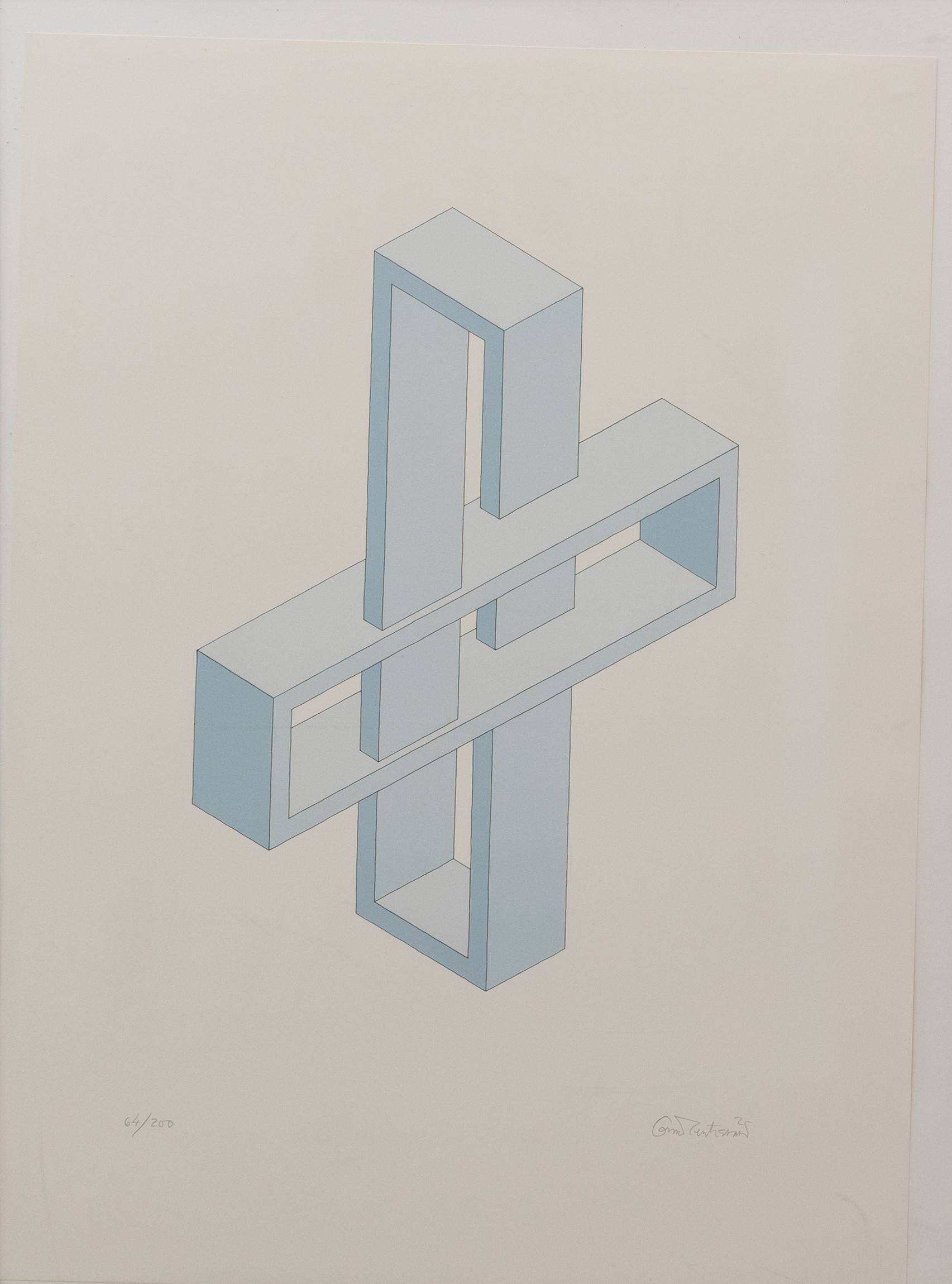 OSCAR REUTERSVÄRD. Omöjlig figur, färglitografi, signerad och numrerad 88/200.