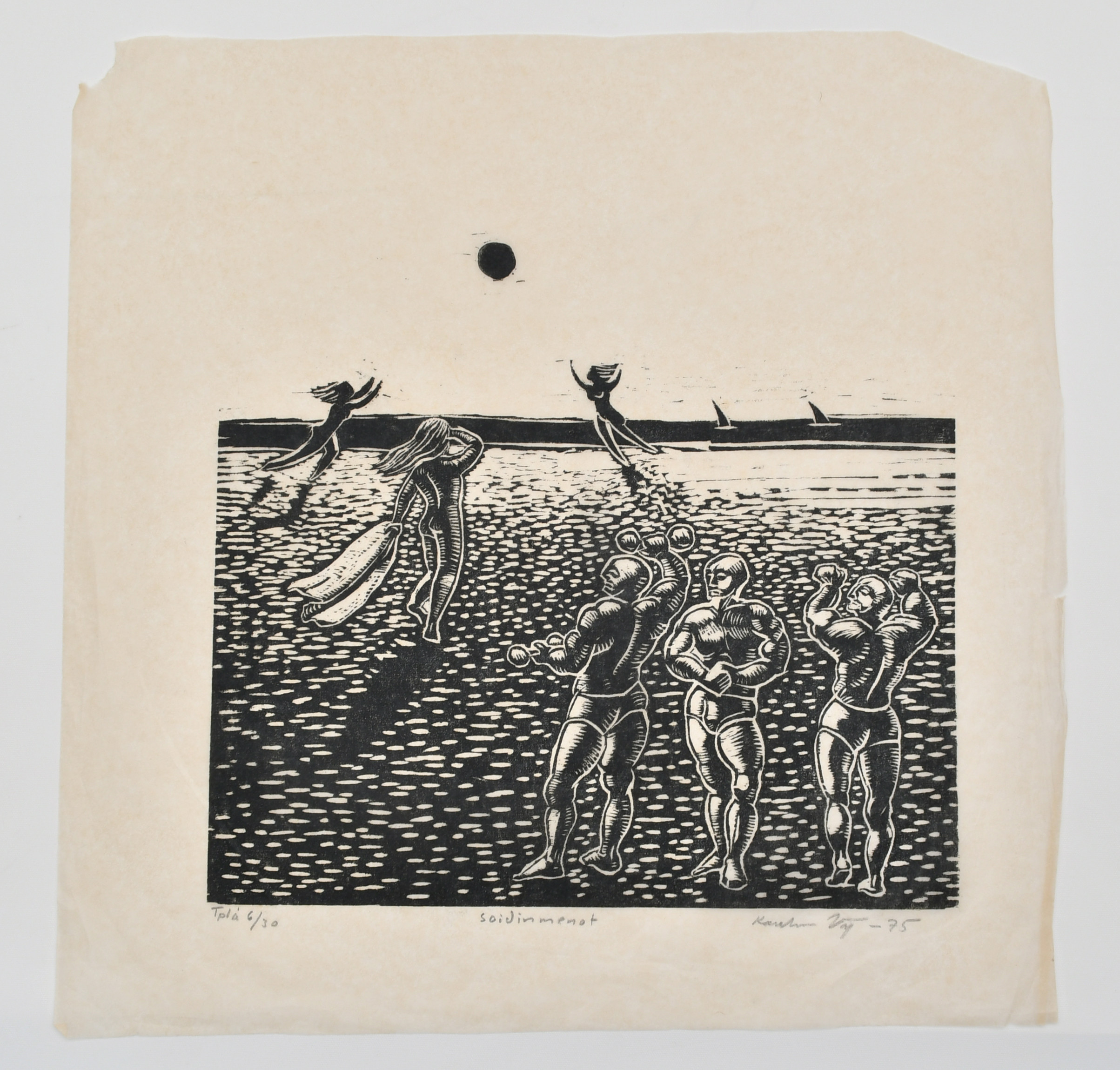 OKÄND KONSTNÄR. Soidinmenot "uppvaktning" Träsnitt.