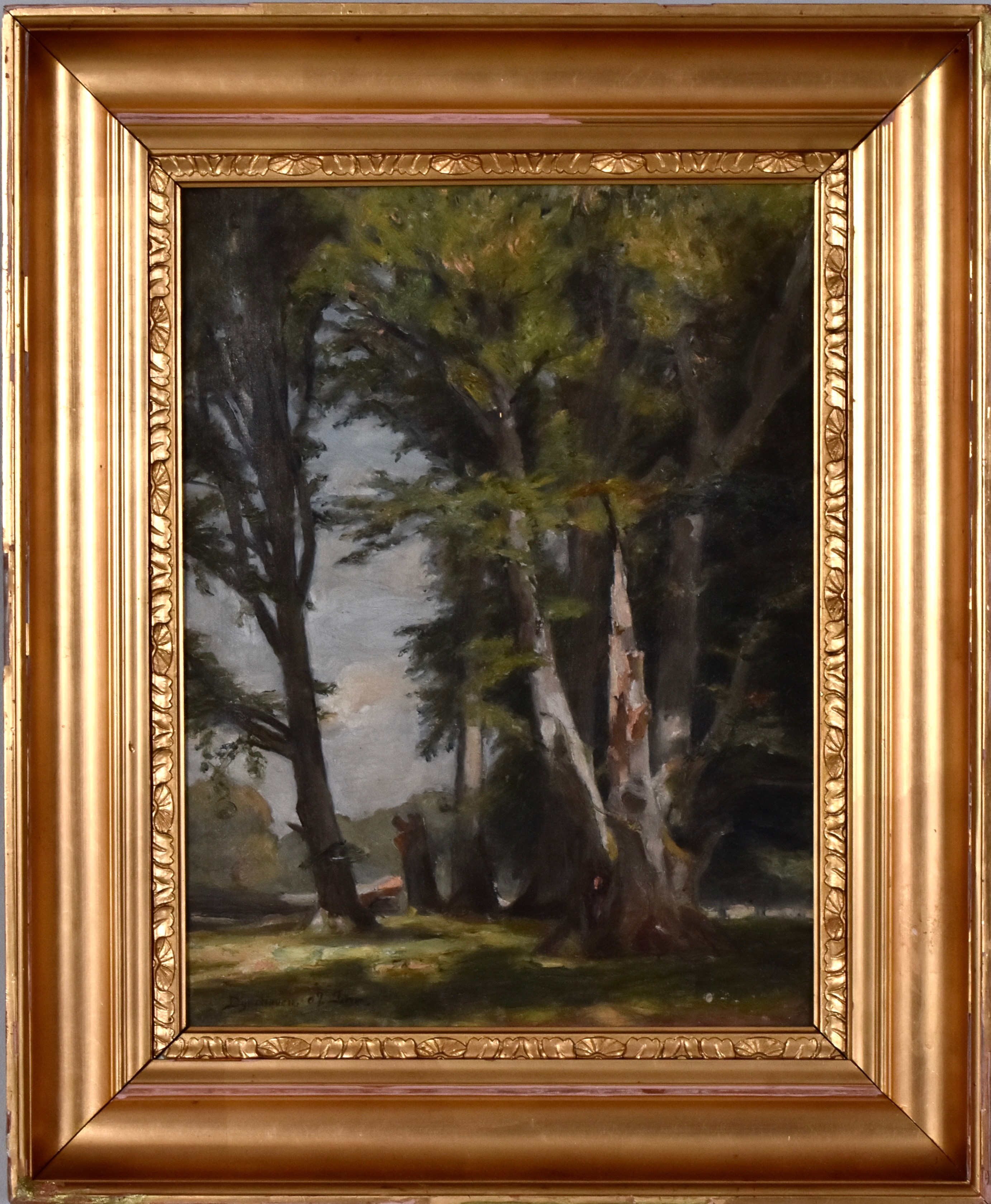 SÖREN CHRISTIANSEN. oljemålning på duk, motiv från Dyrehaven.