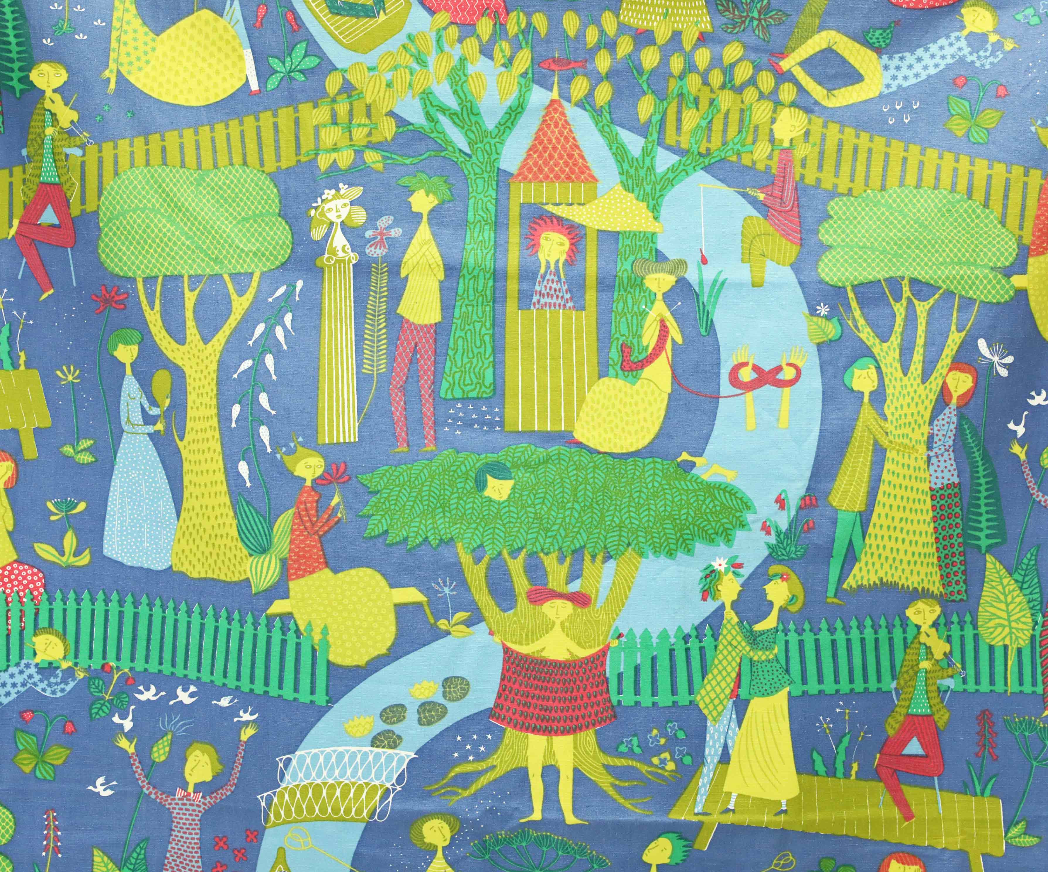 STIG LINDBERG. Textil, "Lustgården" NK Textilkammare, 1900-tal.