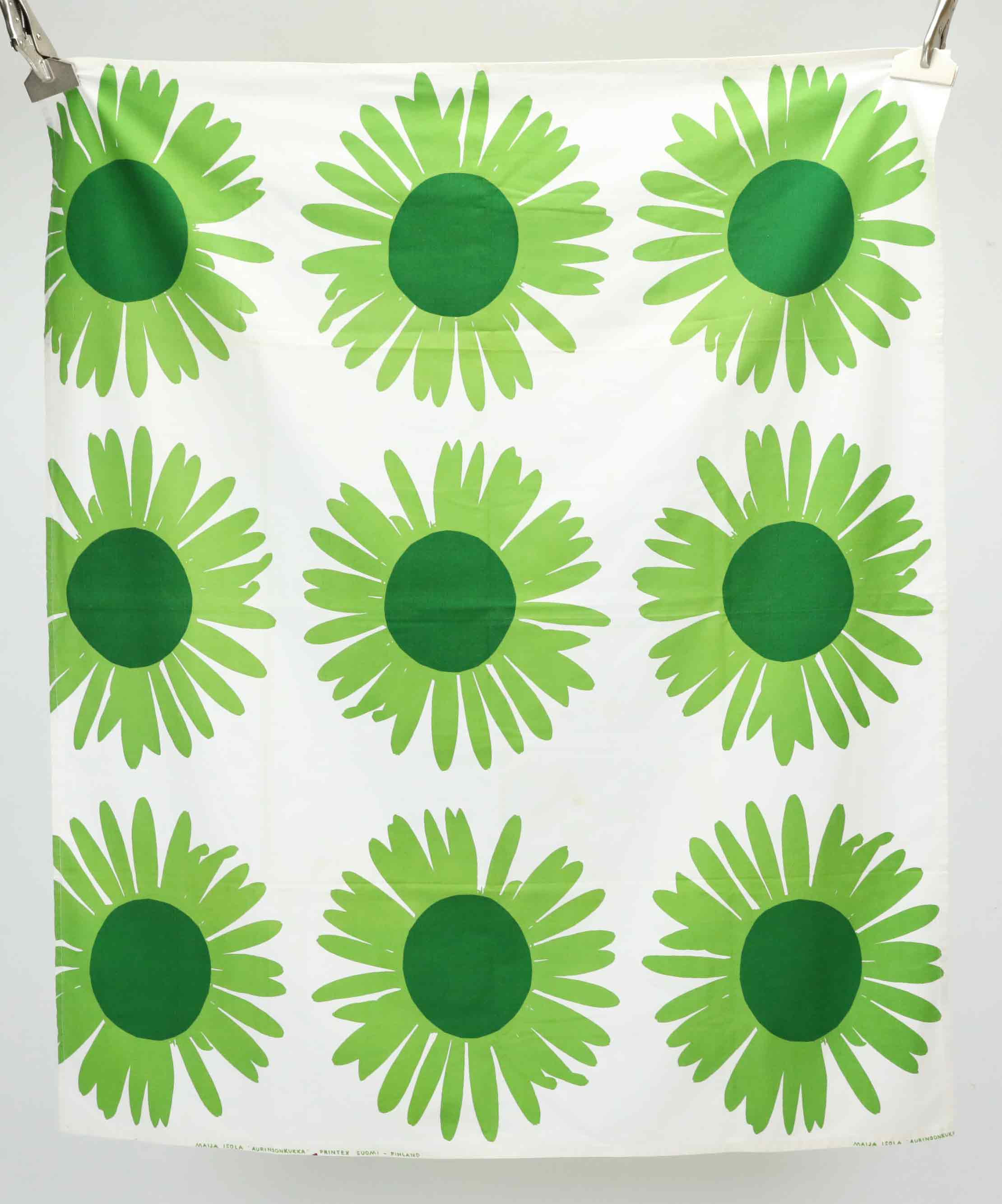 MAIJA ISOLA. Textil "Auringonkukka/Solros", Marimekko, Finland.