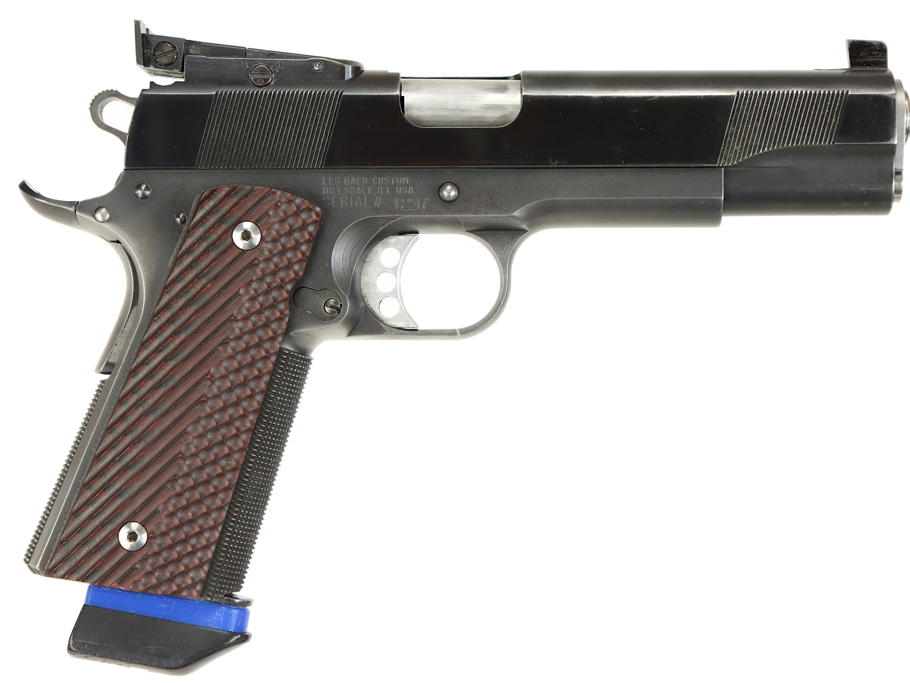 PISTOL, fabrikat Les Baer Custom, modell 1911 Custom, kaliber 9x19, tillv.nr 1237, se-nr SE2141378.