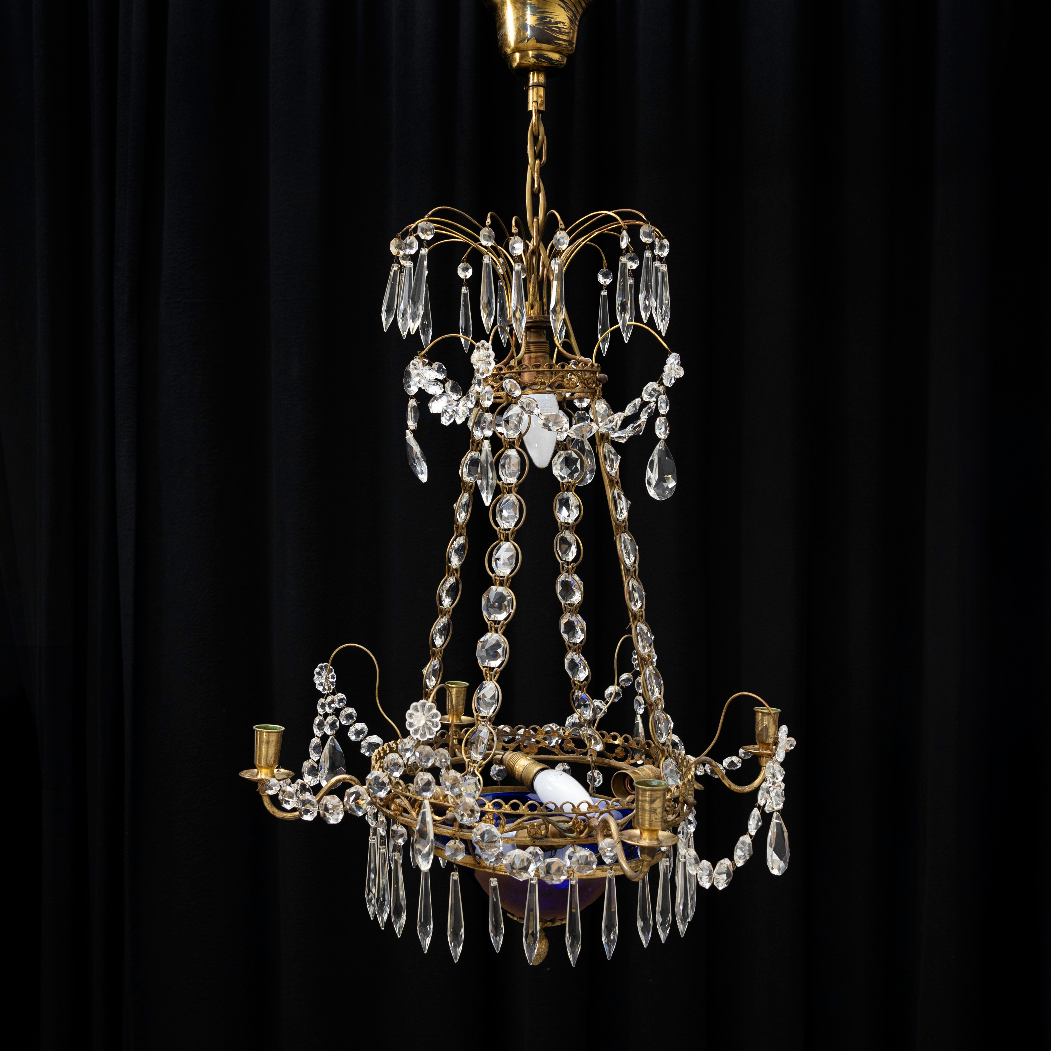 LJUSKRONA, empirestil, 1900-tal. Höjd ca 64 cm.