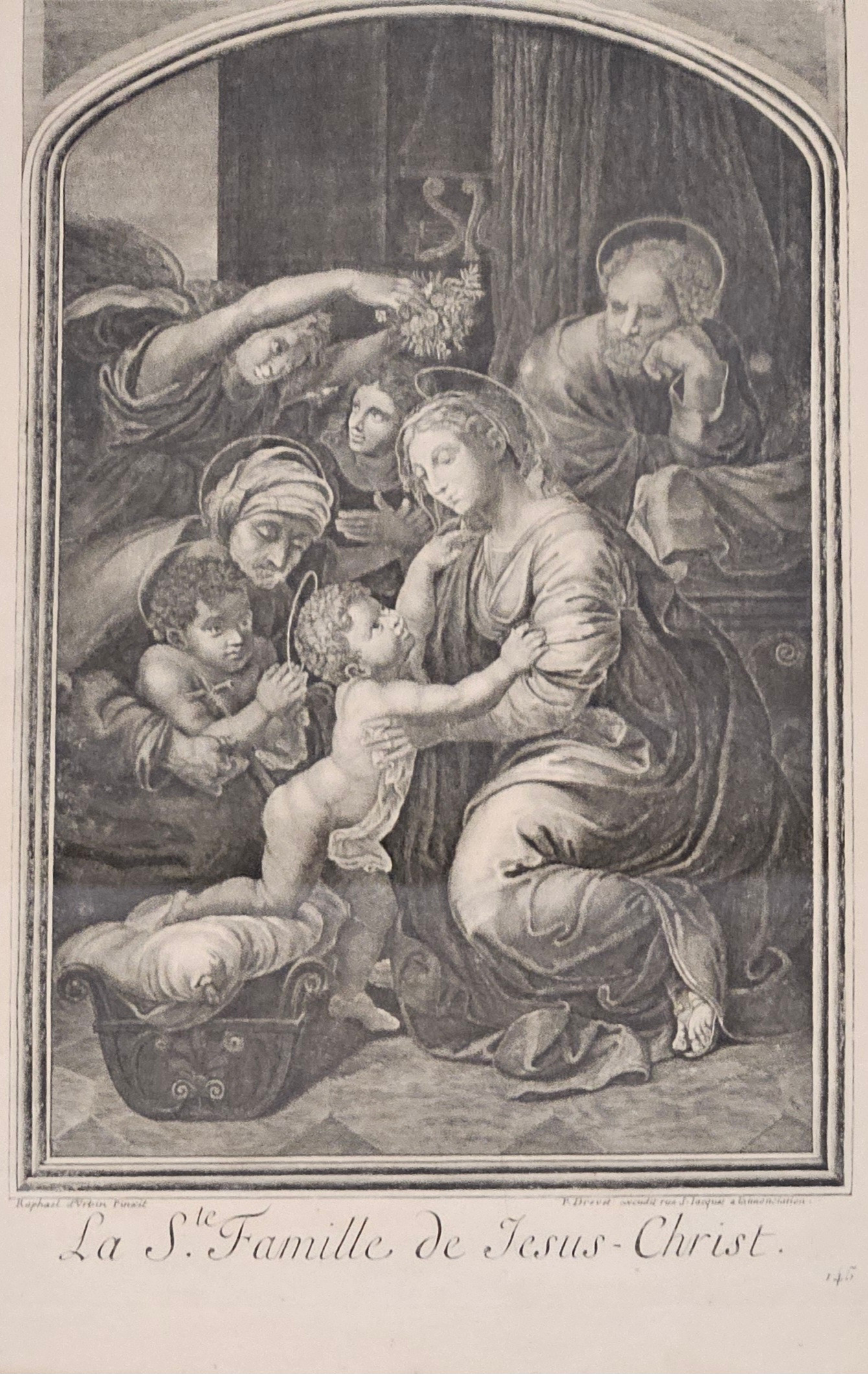 RAPHAËL D'URBIN. EFTER. "La Ste. Famille de Jesus-Christ.", 1700/1800-tal.