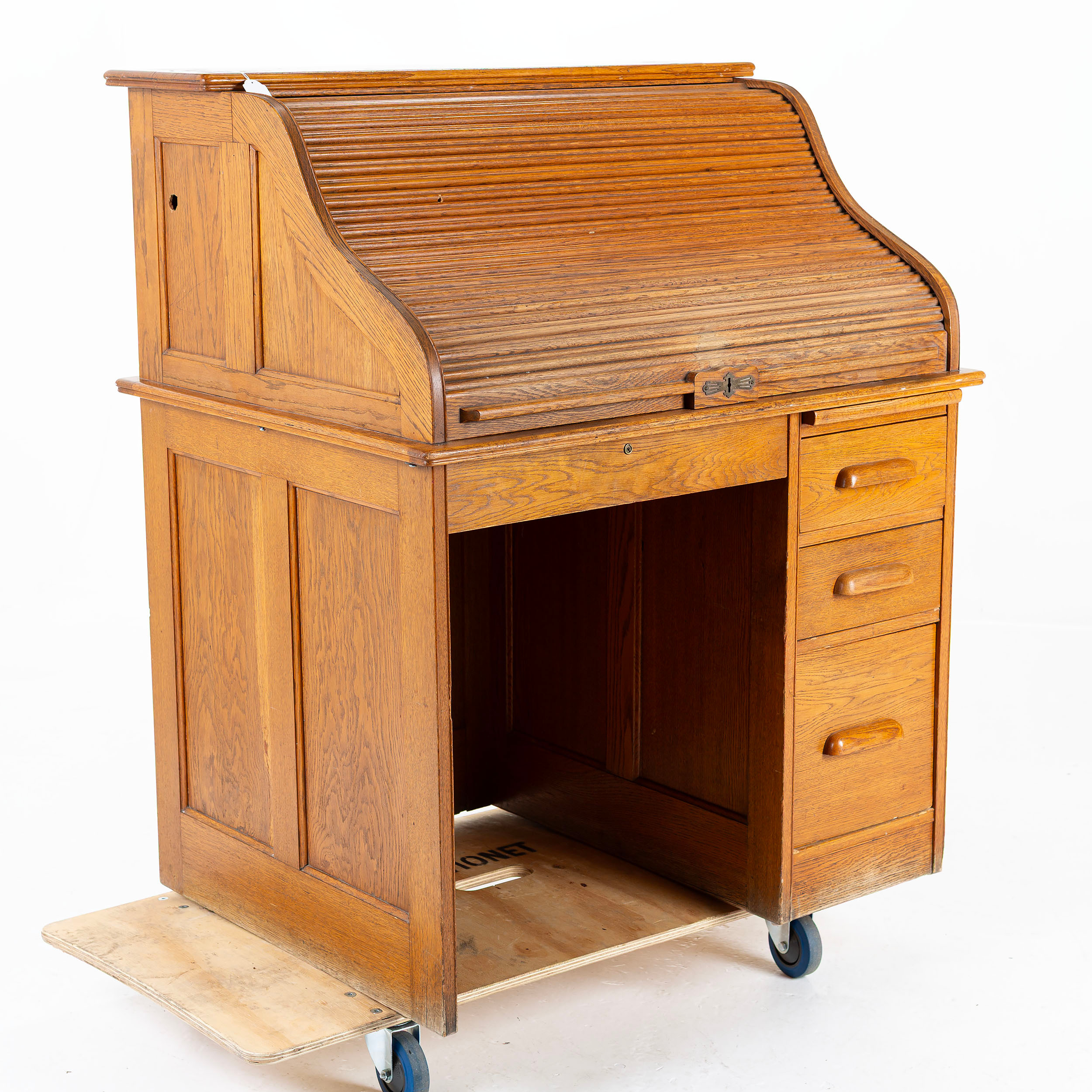 SKRIVBORD, med jalusi, ek, 1900-talets första hälft.