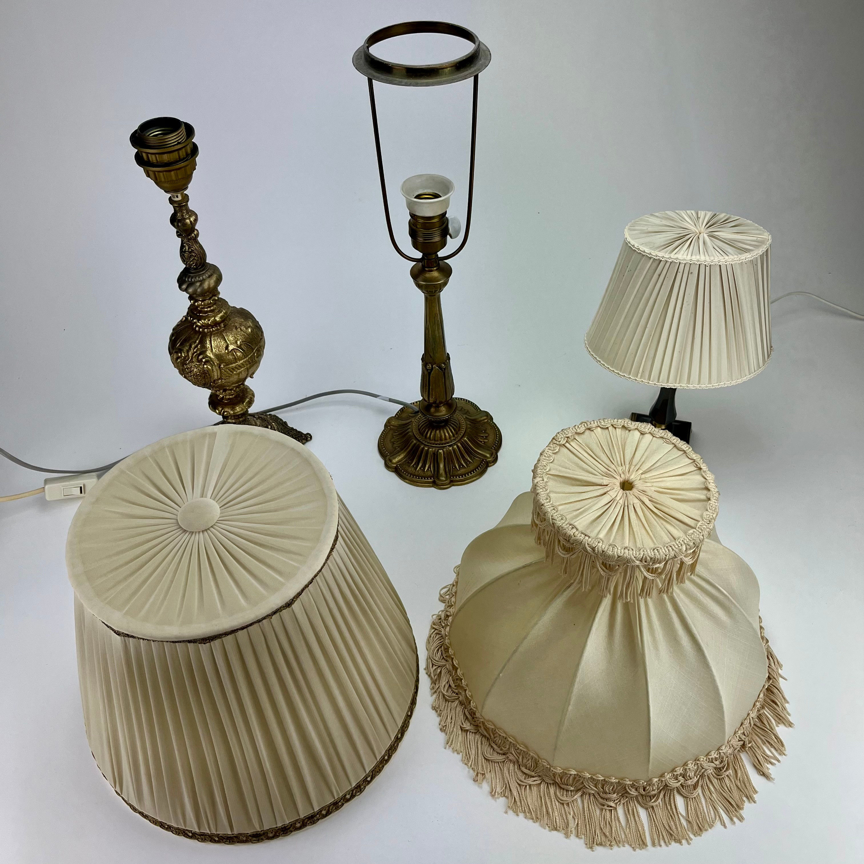 BORDSLAMPOR, 3 st, metall, 1900-tal.