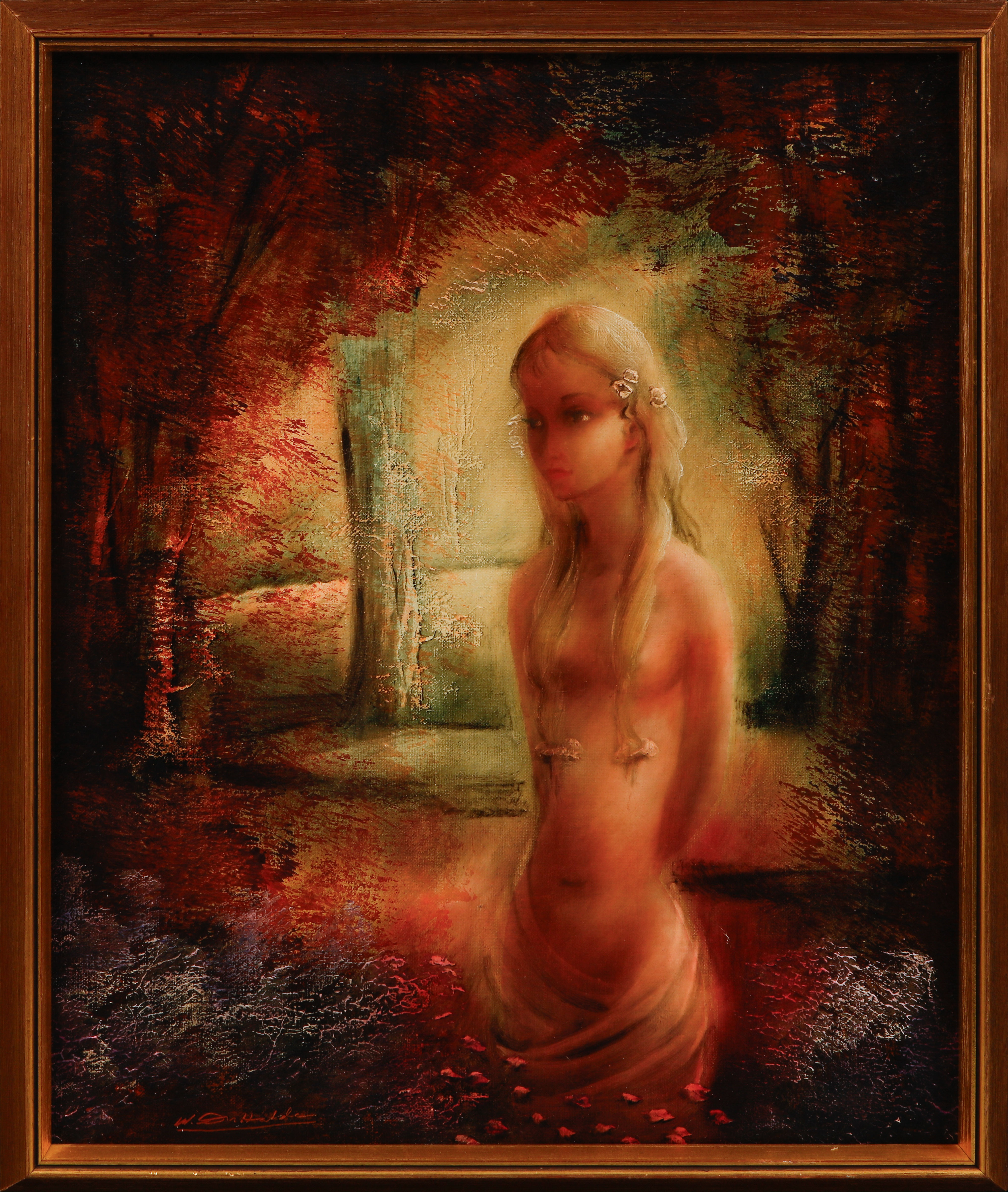 WALTER DU HALDE. Modell, olja på duk, signerad.