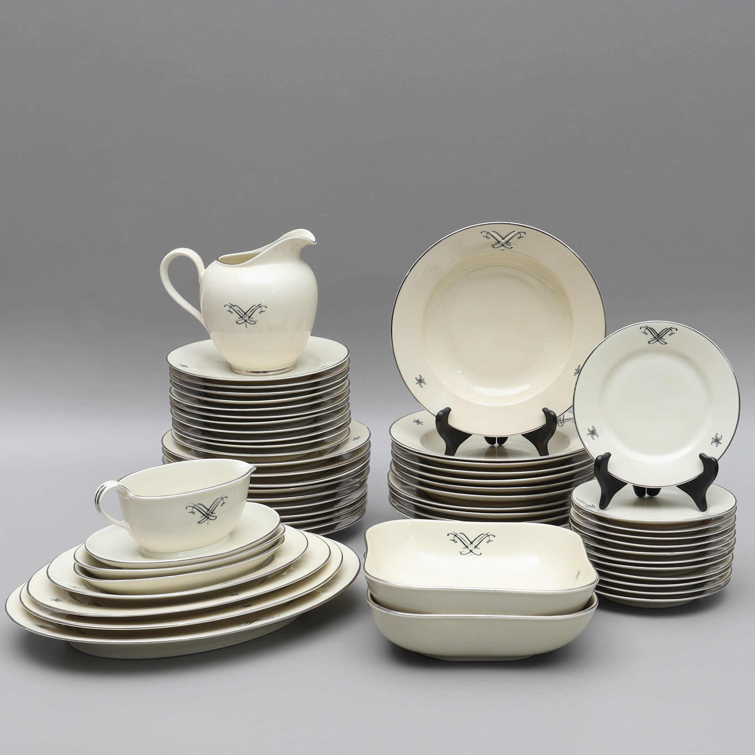 MATSERVIS, 54 delar, porslin, Hackefors.