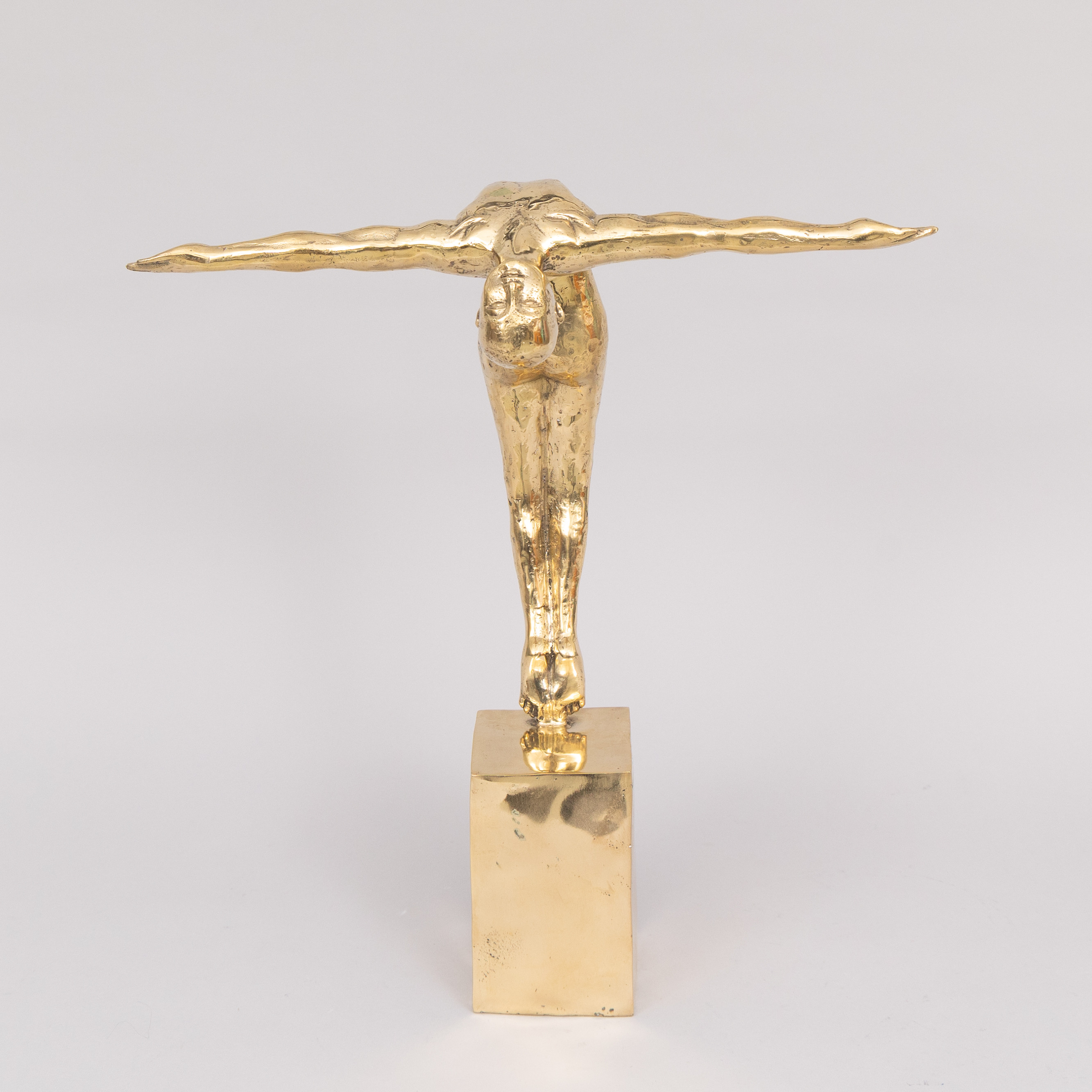 SKULPTUR, Simhoppare, guldpatinerad brons, Art People Gallery, Sweden, stämplad A P G.