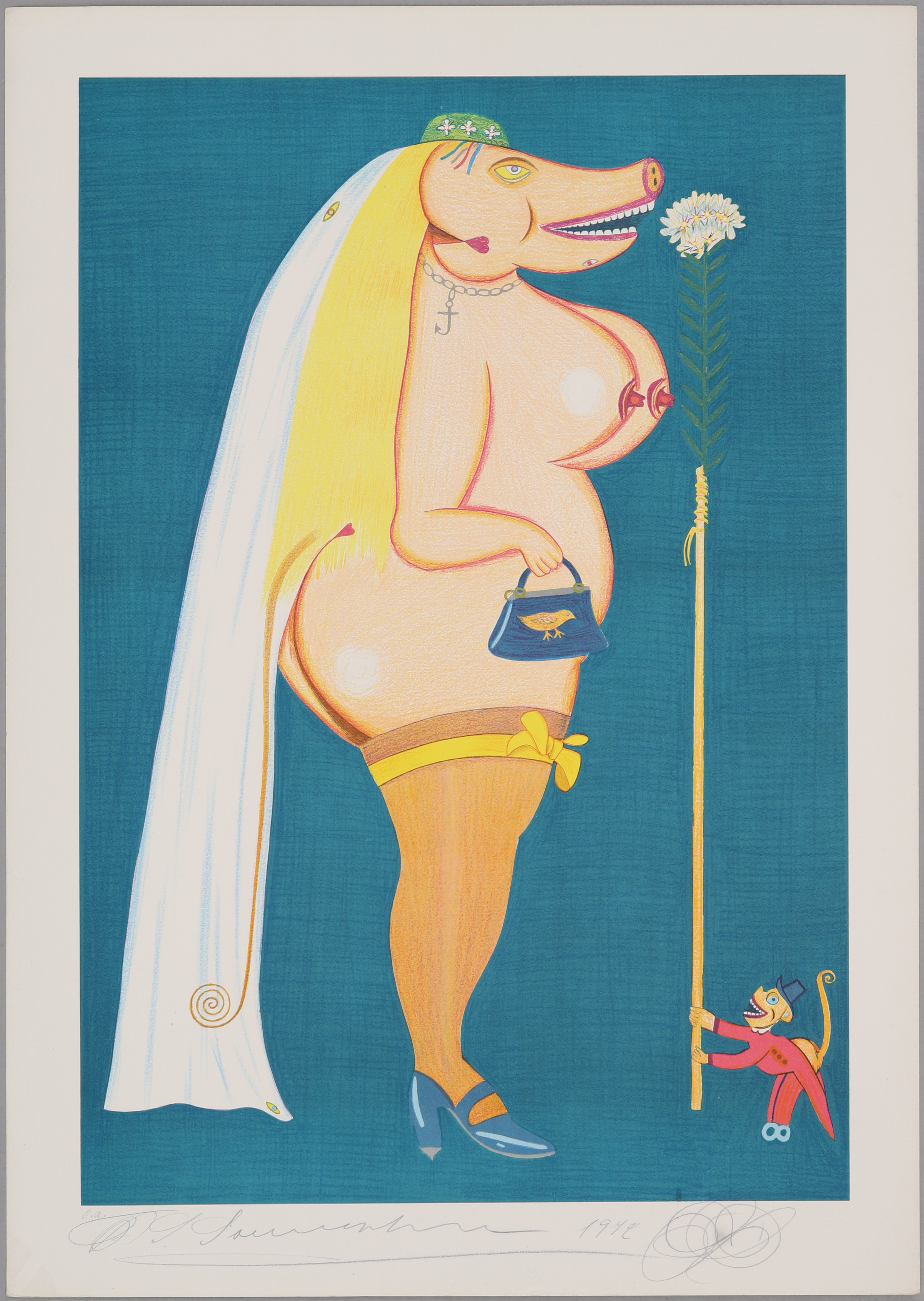 FRIEDRICH SCHRÖDER- SONNENSTERN (1892-1982). Komposition, färglitografi, signerad, daterad 1972 och märkt ea.