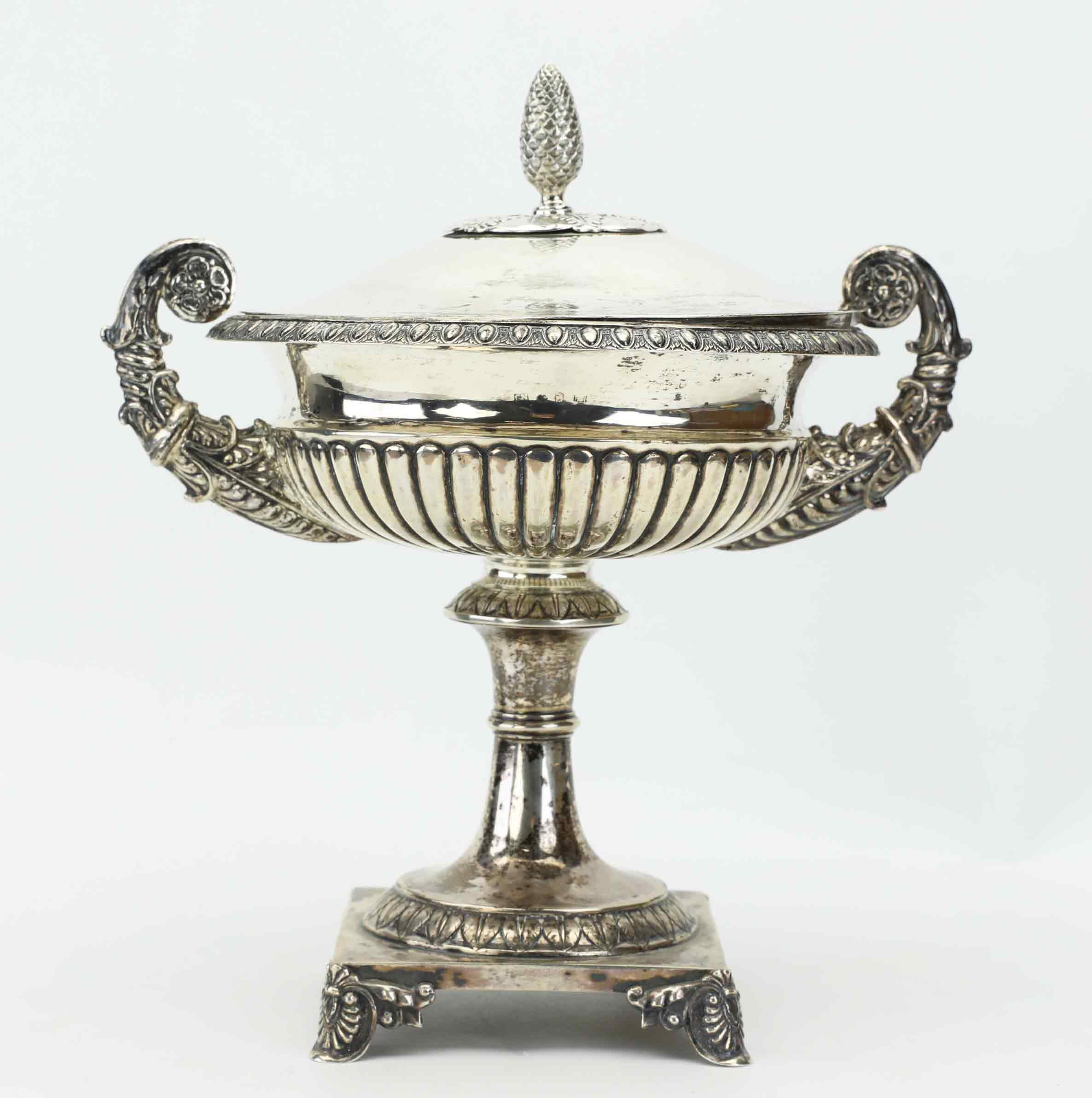 SOCKERSKÅL, silver, Christoffer Nordin, Hudiksvall, 1832.