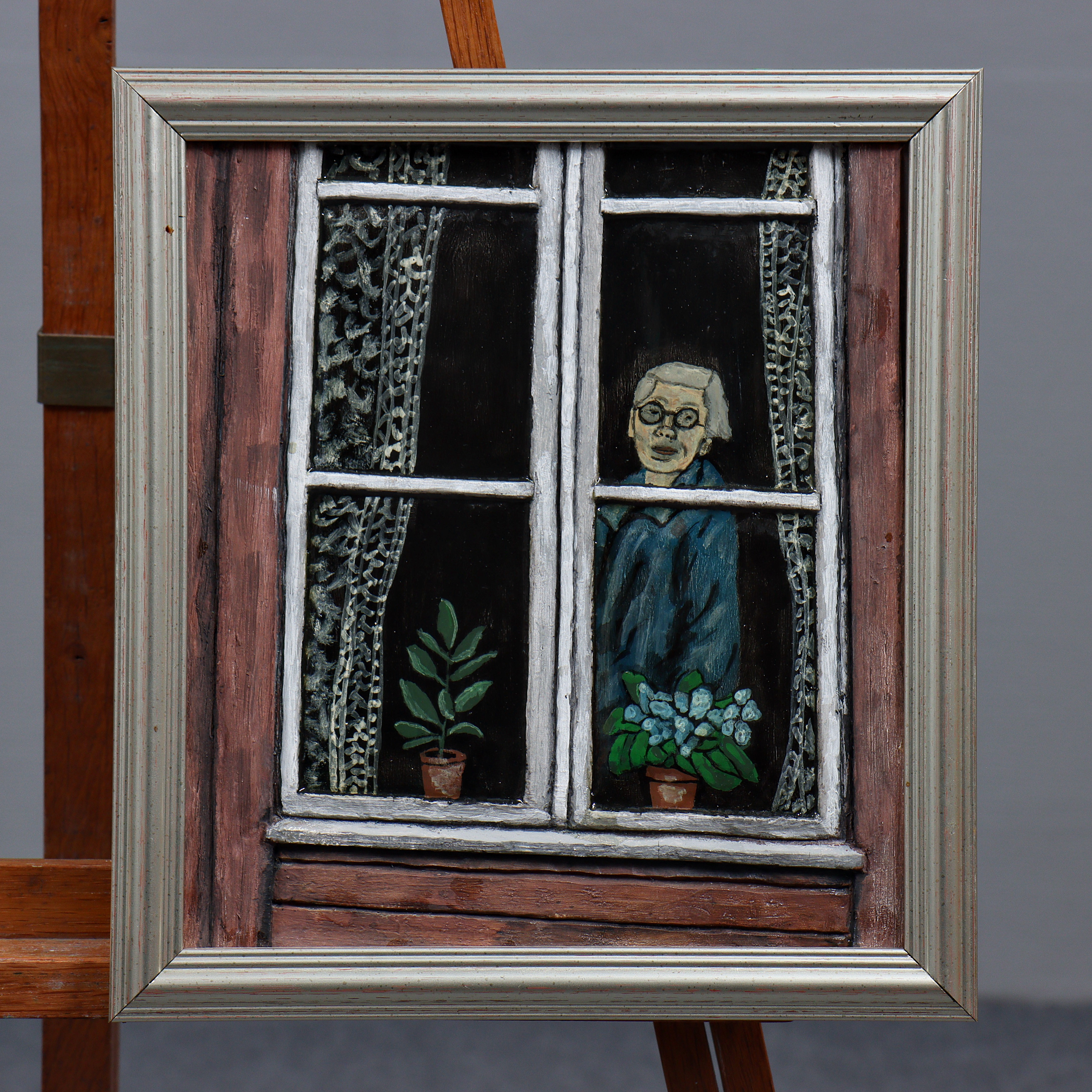 SVEN TELJARE ERIKSSON (f. 1932) "FRÅN ETT FÖNSTER TILL ETT ANNAT" SIGNERAD.