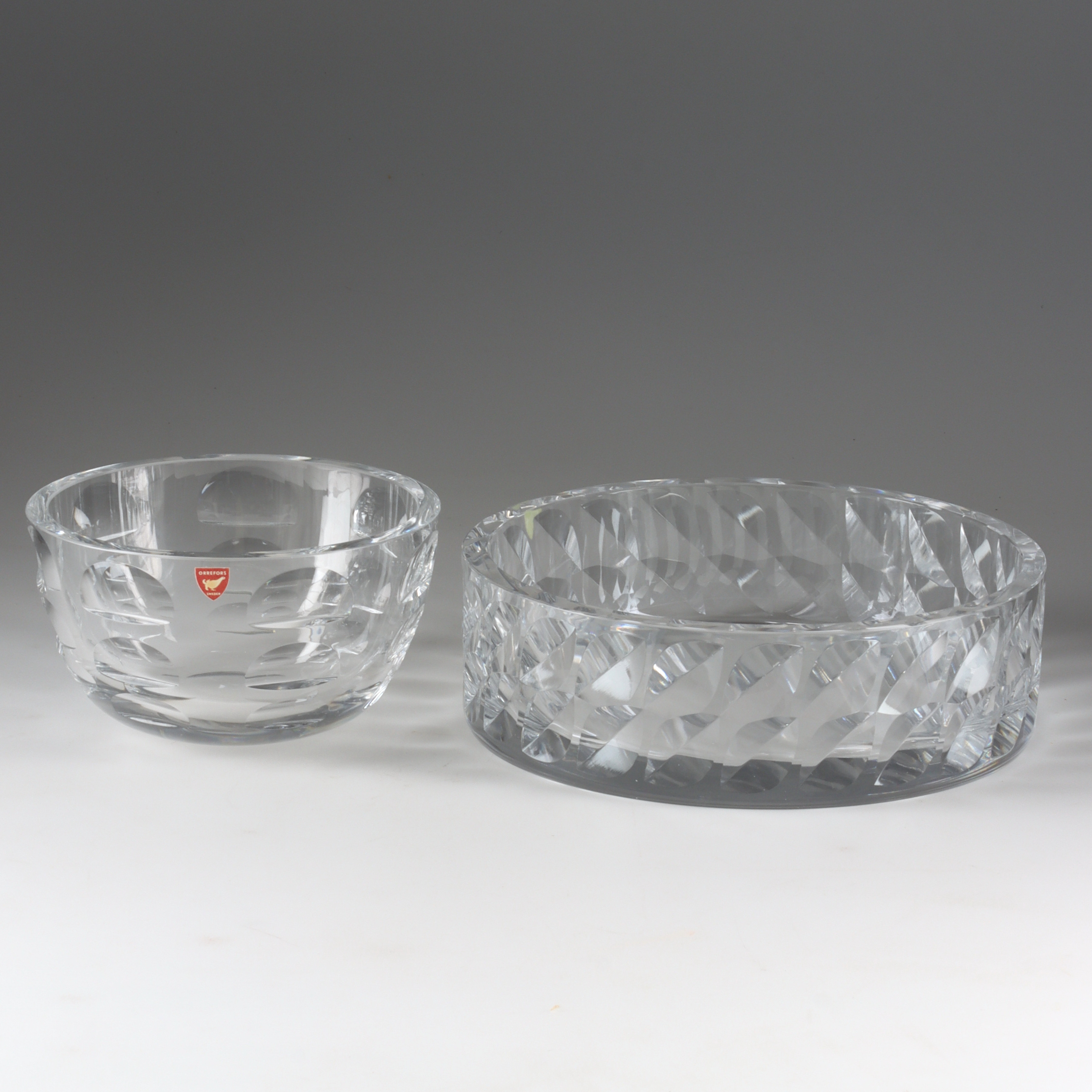 SKÅLAR, 2 st, glas, Olle Alberius och Simon Gate, Orrefors, 1900-tal.