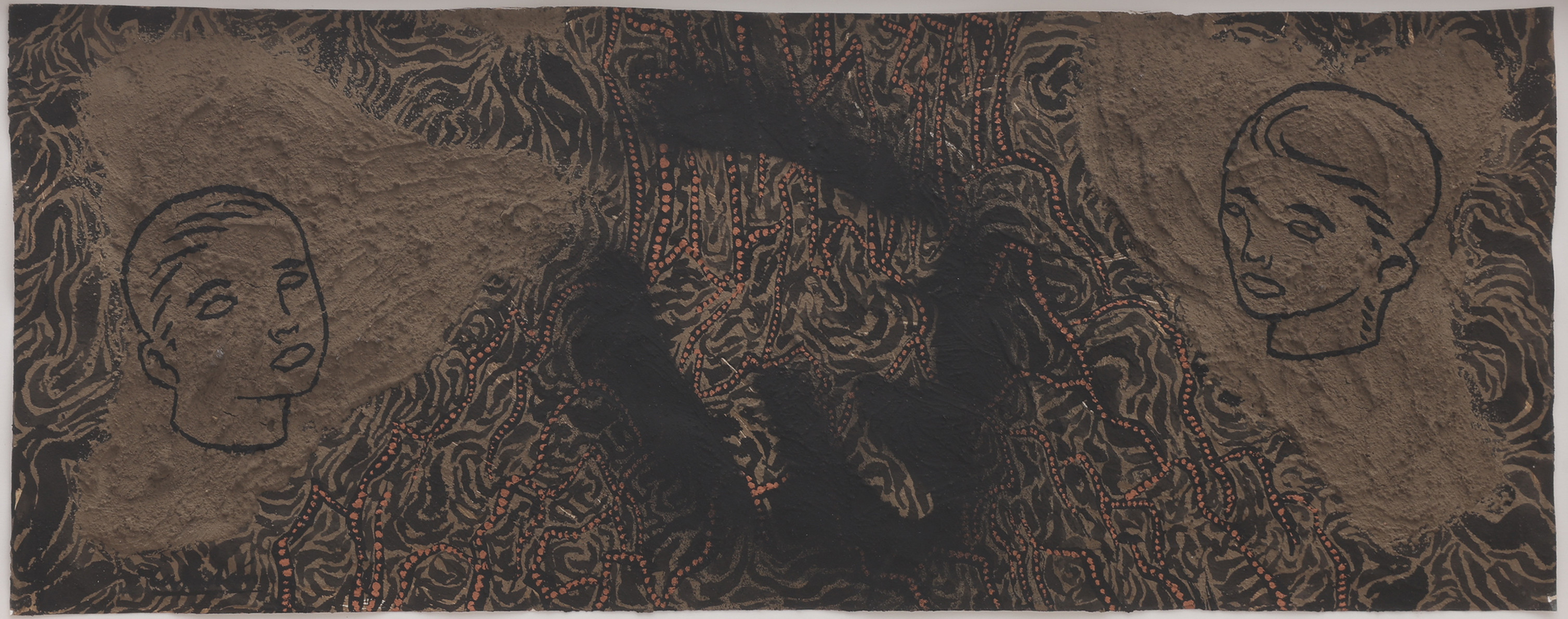 CARLOS CAPELÁN 1948-. BLANDTEKNIK PÅ PAPPER, FIGURKOMPOSITION, SIGNERAD.