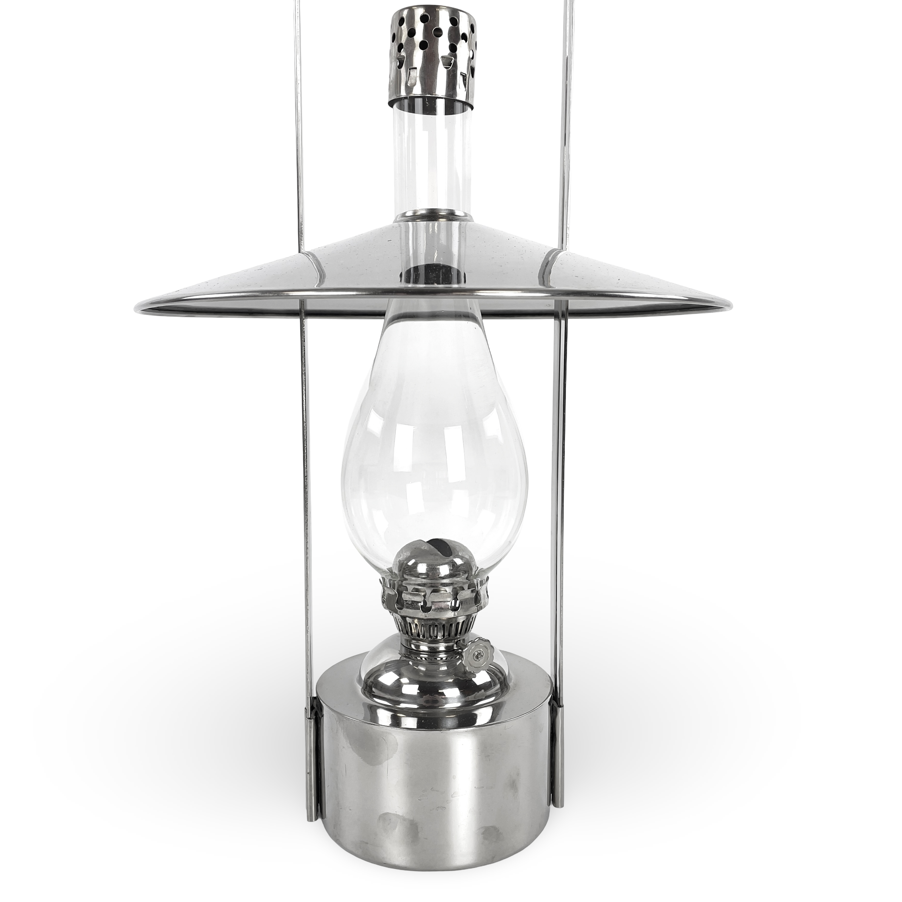 FOTOGENLYKTA, rostfritt stål/glas, troligen Skyrup.