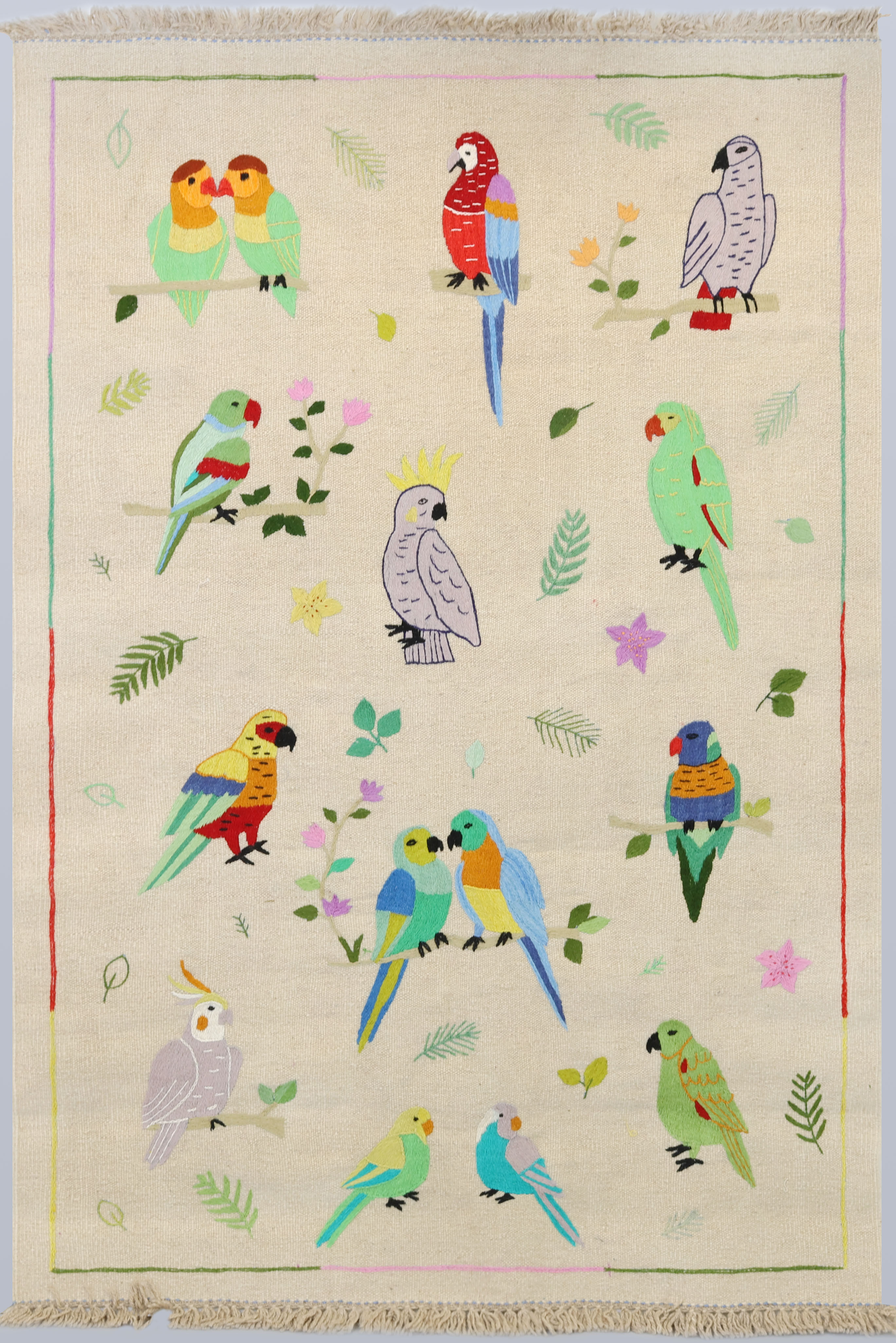 MATTA, Kelim med handbroderi, cirka 186 x 124 cm.