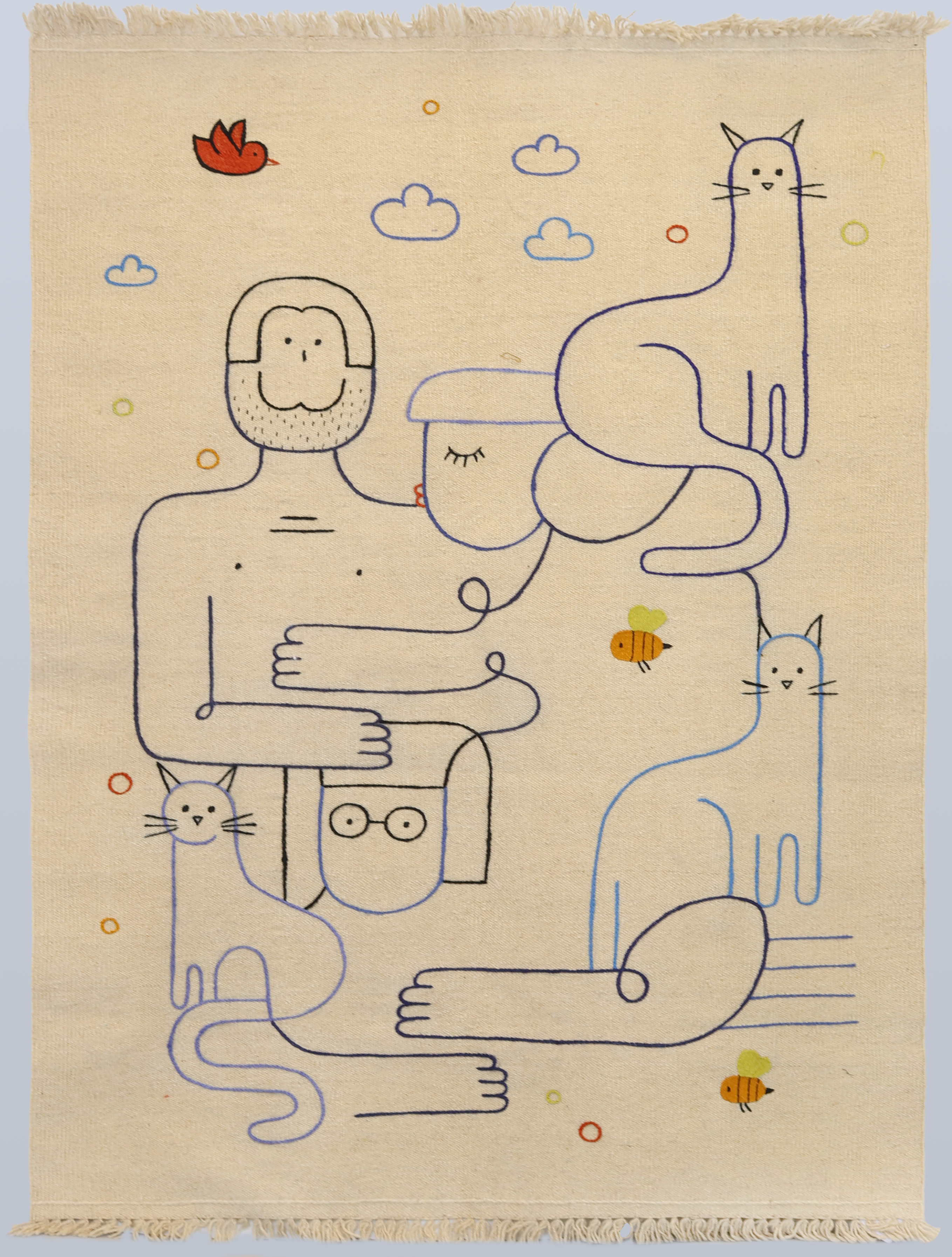 MATTA, Kelim med handbroderi, cirka 178 x 122 cm.