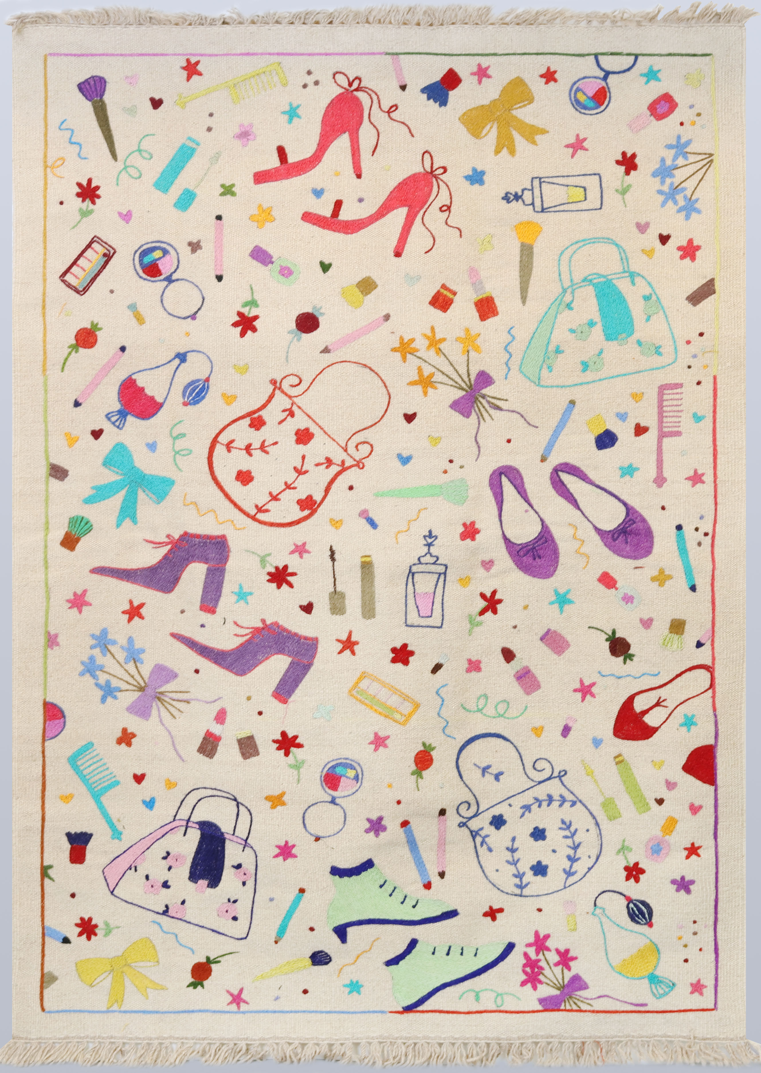 MATTA, Kelim med handbroderi, cirka 188 x 120 cm.