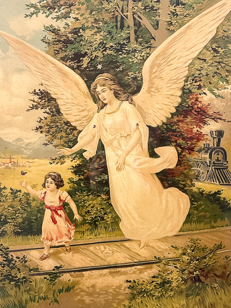 FÄRGLITOGRAFI, "Skyddsängeln", Tyskland, 1920/30-tal.