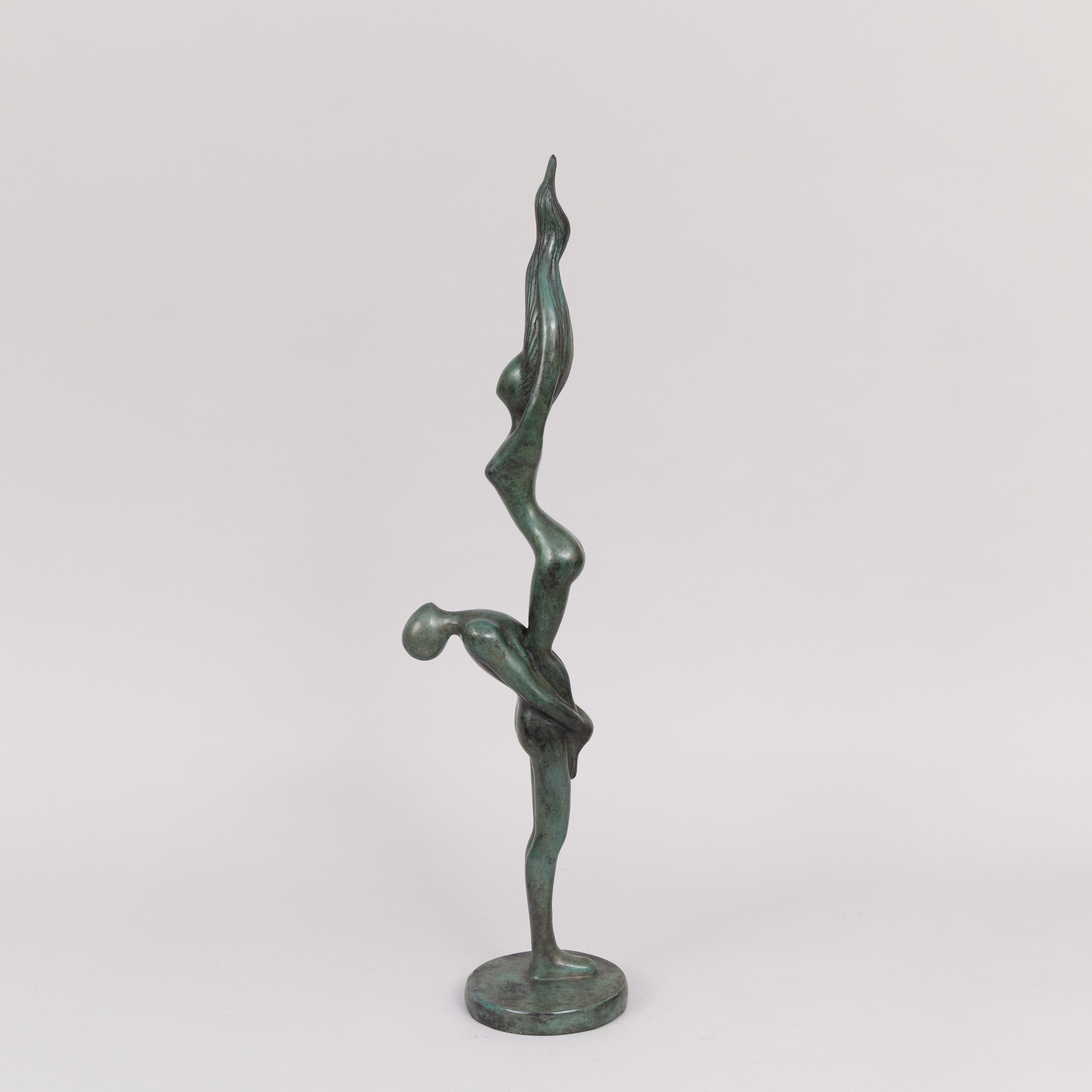 SKULPTUR, "Dirty Dancing", grönpatinerad brons, stämplad Art People Gallery Sweden, stämplad A P G.