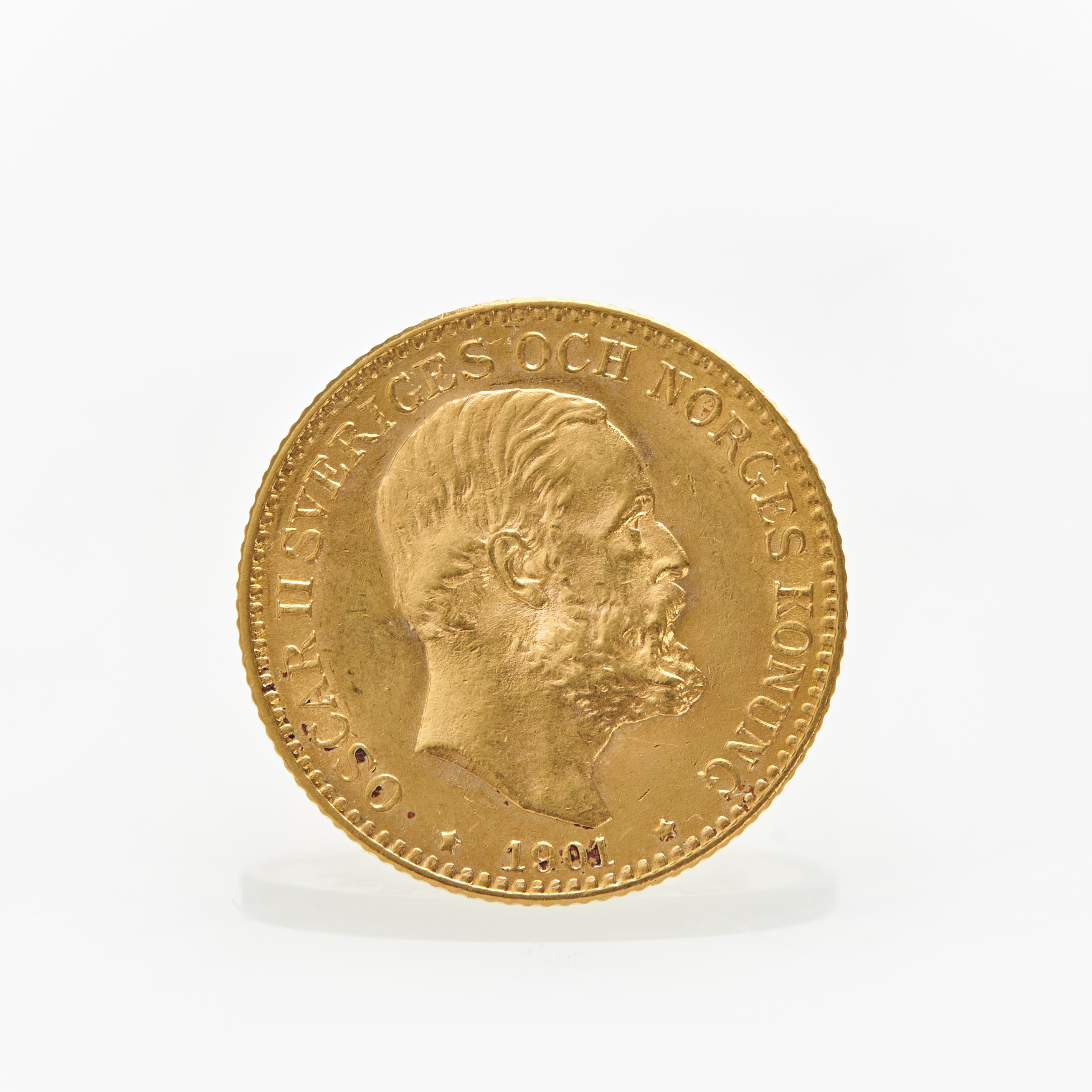 OSCAR II (1907-1950). Guldmynt, 10 kronor 1901.