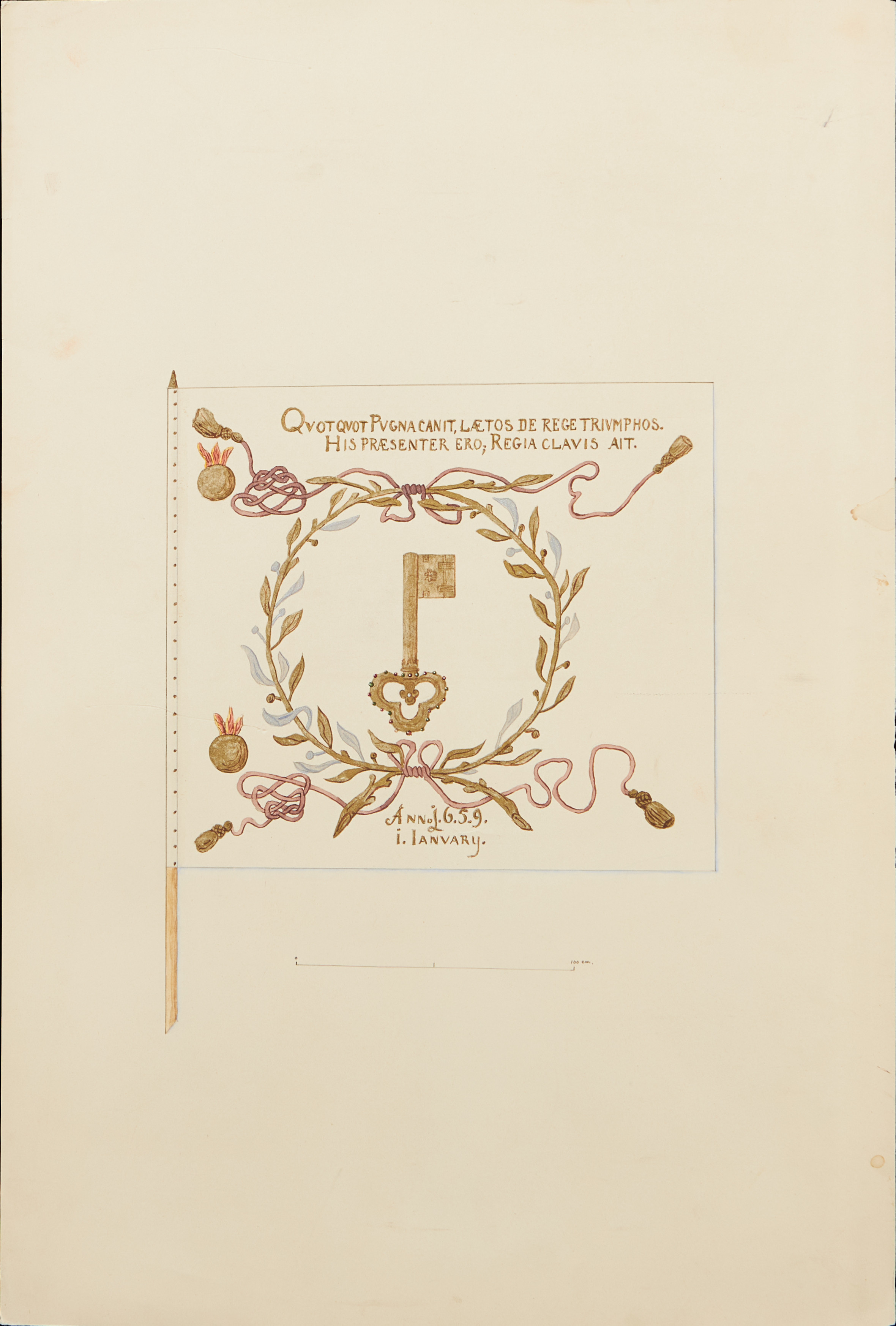 FANOR, ELFSBORGS REGEMENTE, akvareller, 1659-1859, ca 1920-tal.