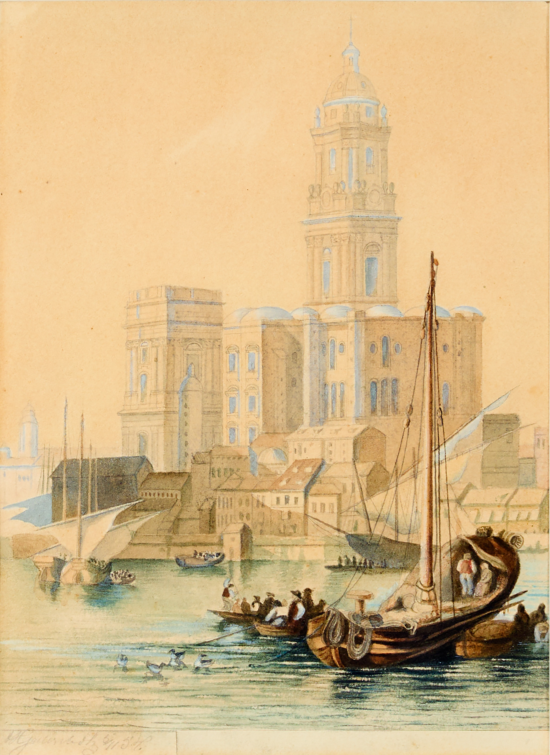 ALBERT THEODOR GELLERSTEDT. TILLSKRIVEN. Katedralen i Malaga.