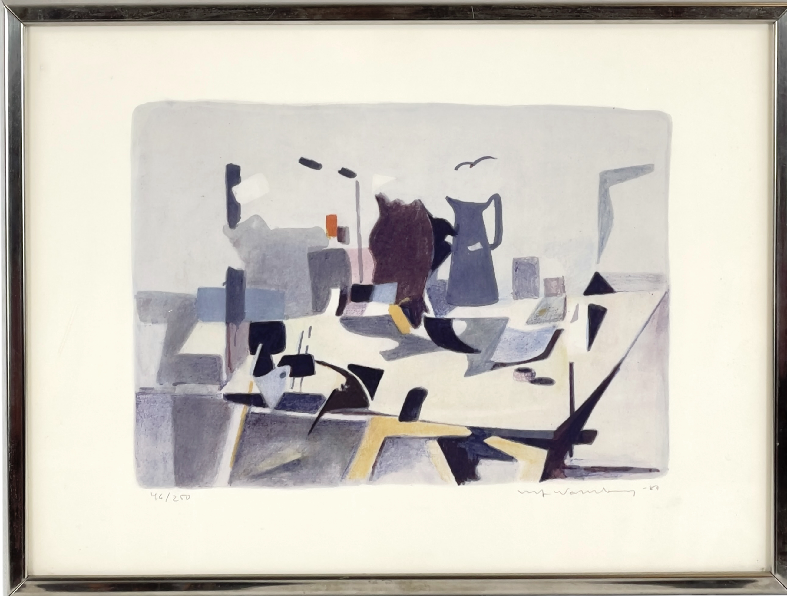 ULF WAHLBERG. Färglitografi, Blå kanna, signerad samt numrerad 46/250.