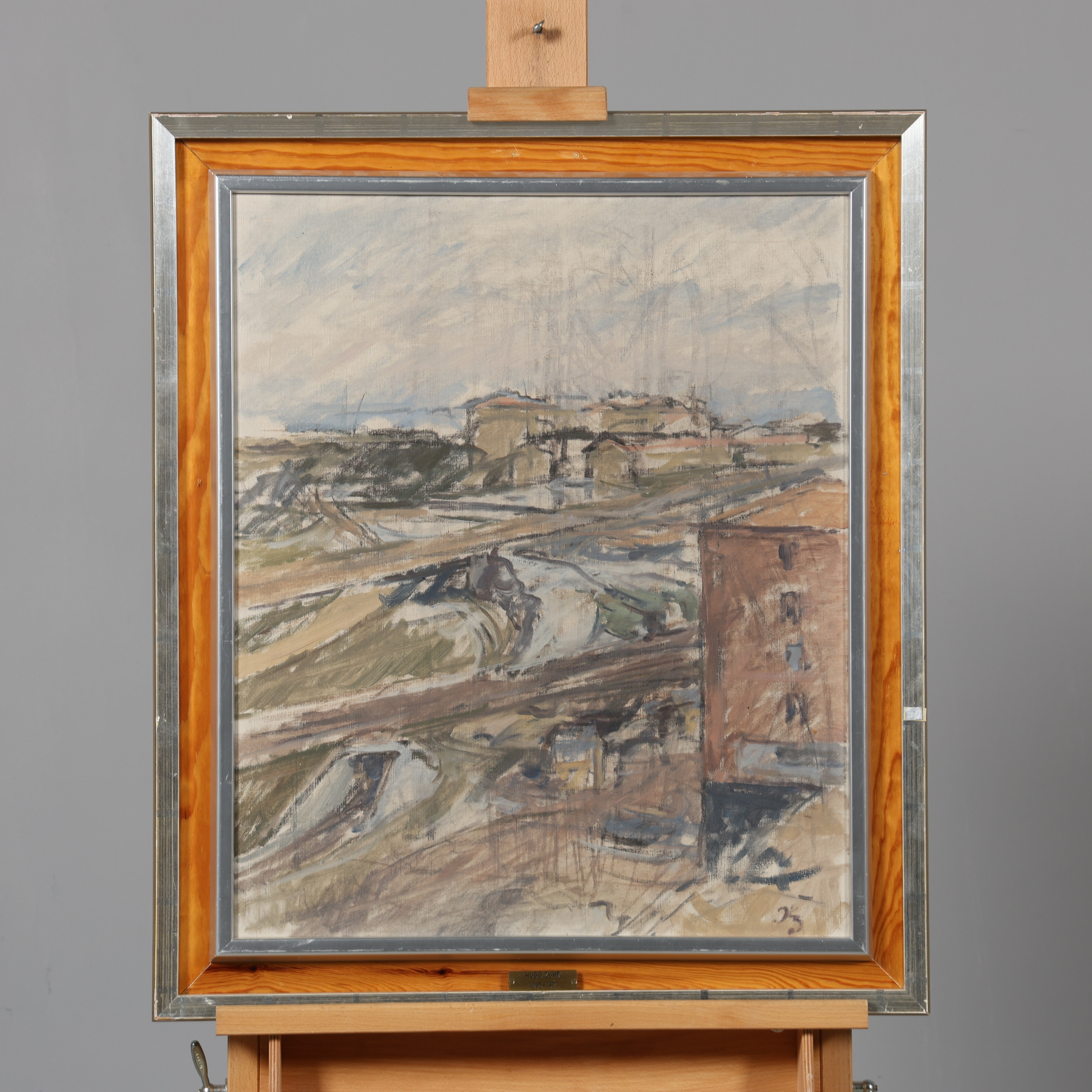 HUGO ZUHR. OLJA PÅ DUK, signerad.