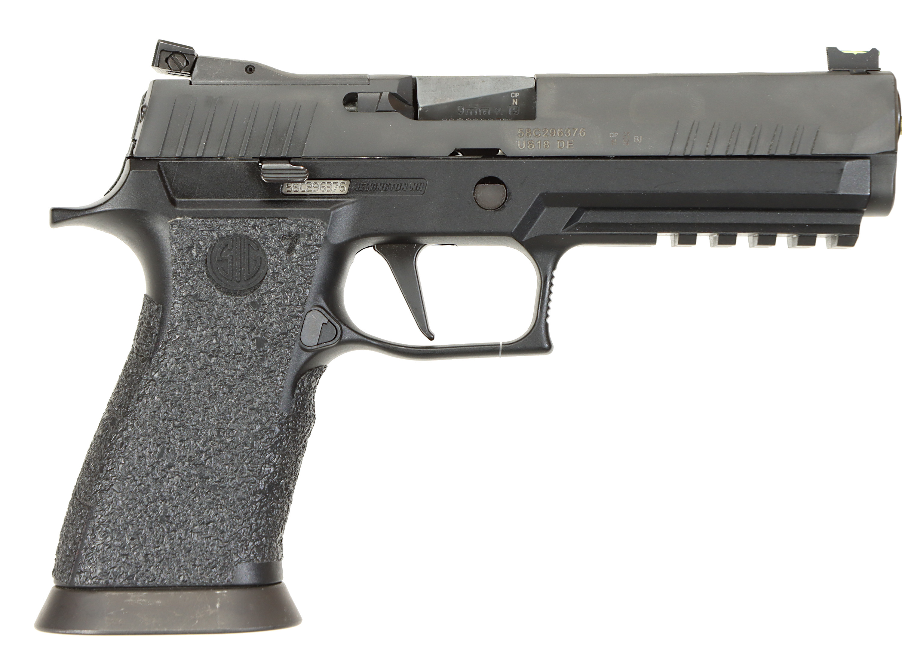 PISTOL, fabrikat Sig-Sauer, modell P320 X-Five, kaliber 9x19, tillv.nr 58C296376, se-nr SE3240653.