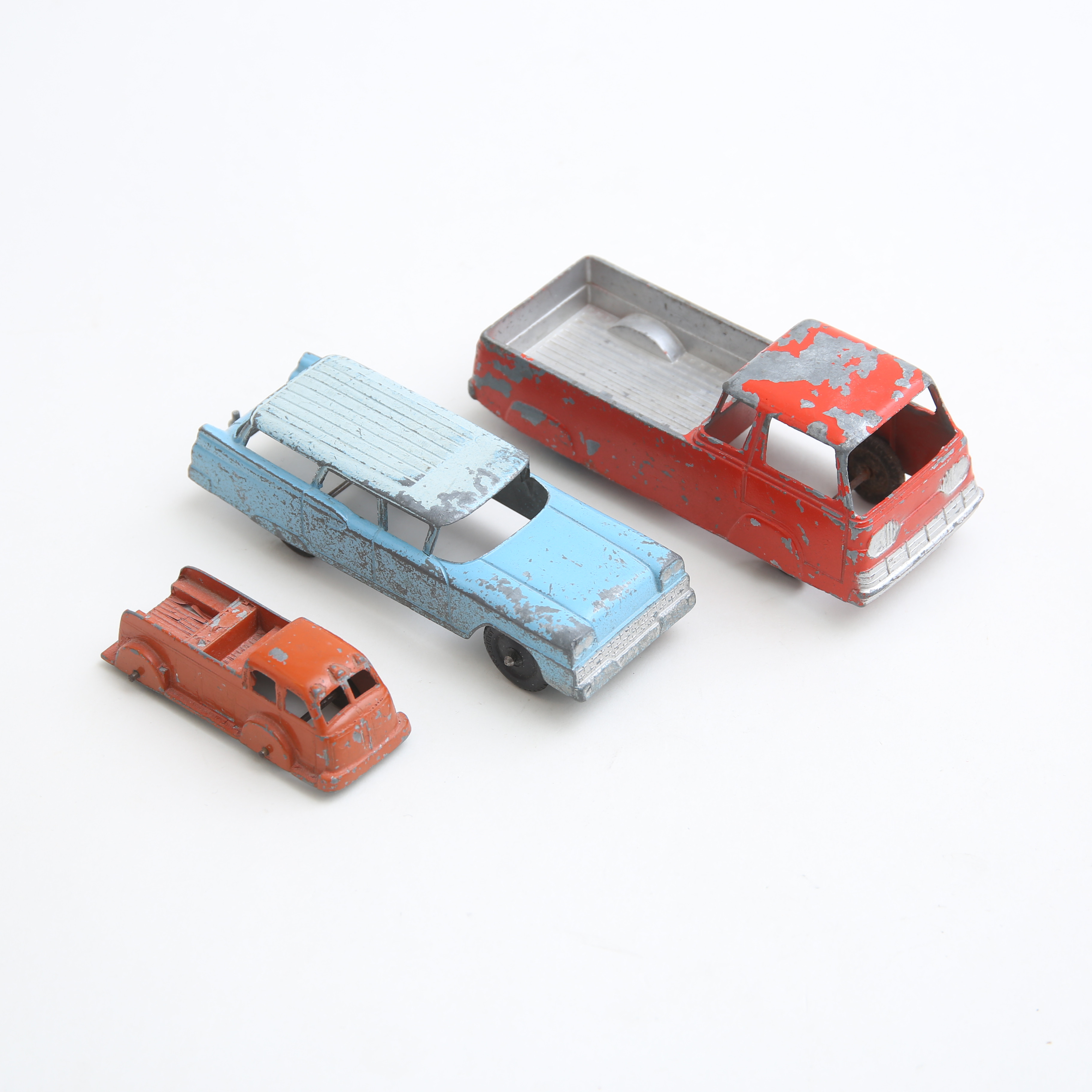 MODELLBILAR, 3 st, gjutmetall, Tootsietoy, Chicago, Usa, 1930-tal.