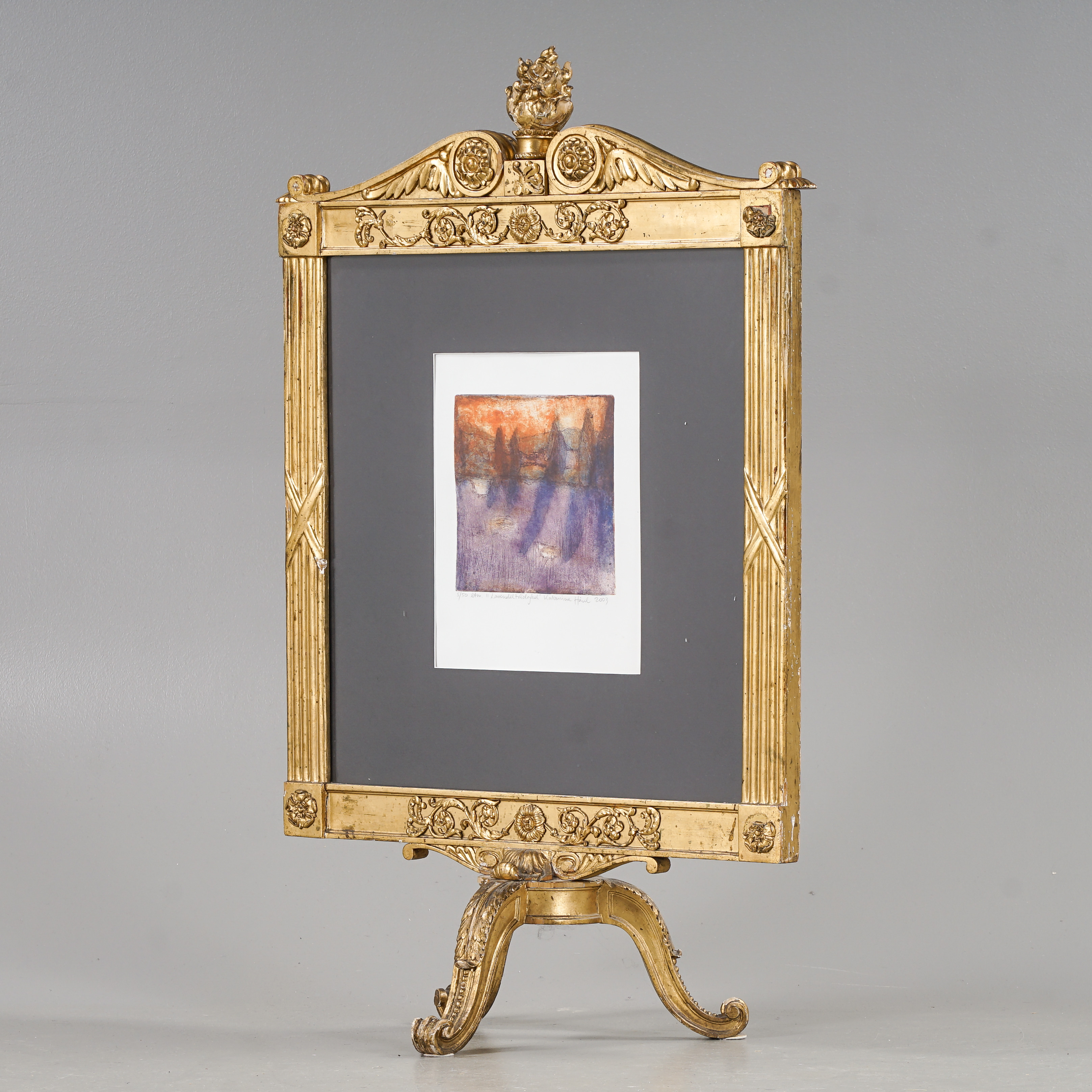 ELDSKÄRM Empire, förgylld dekor, 1800-tal.