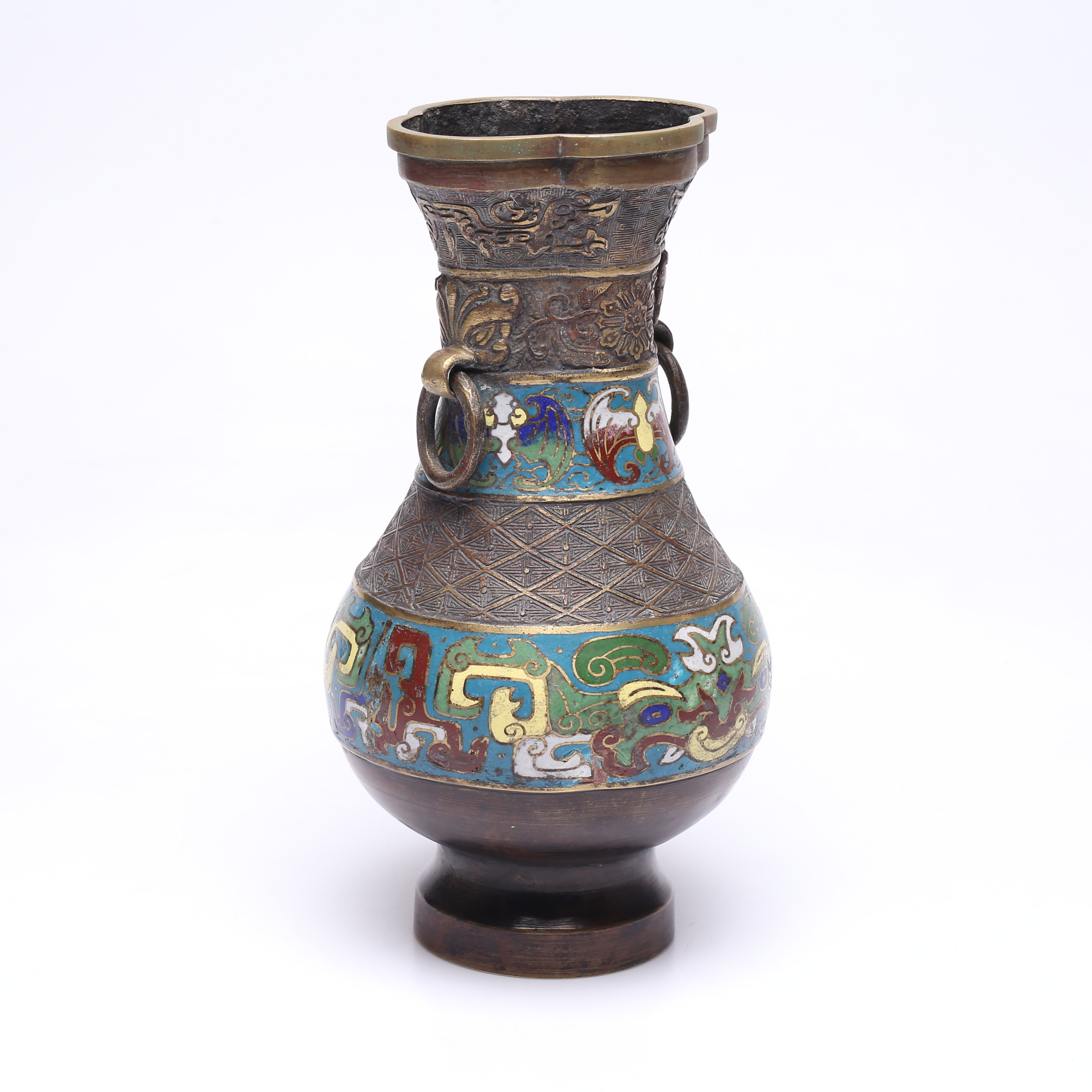 HÄNKELVAS, Cloisonné, troligen Japan.