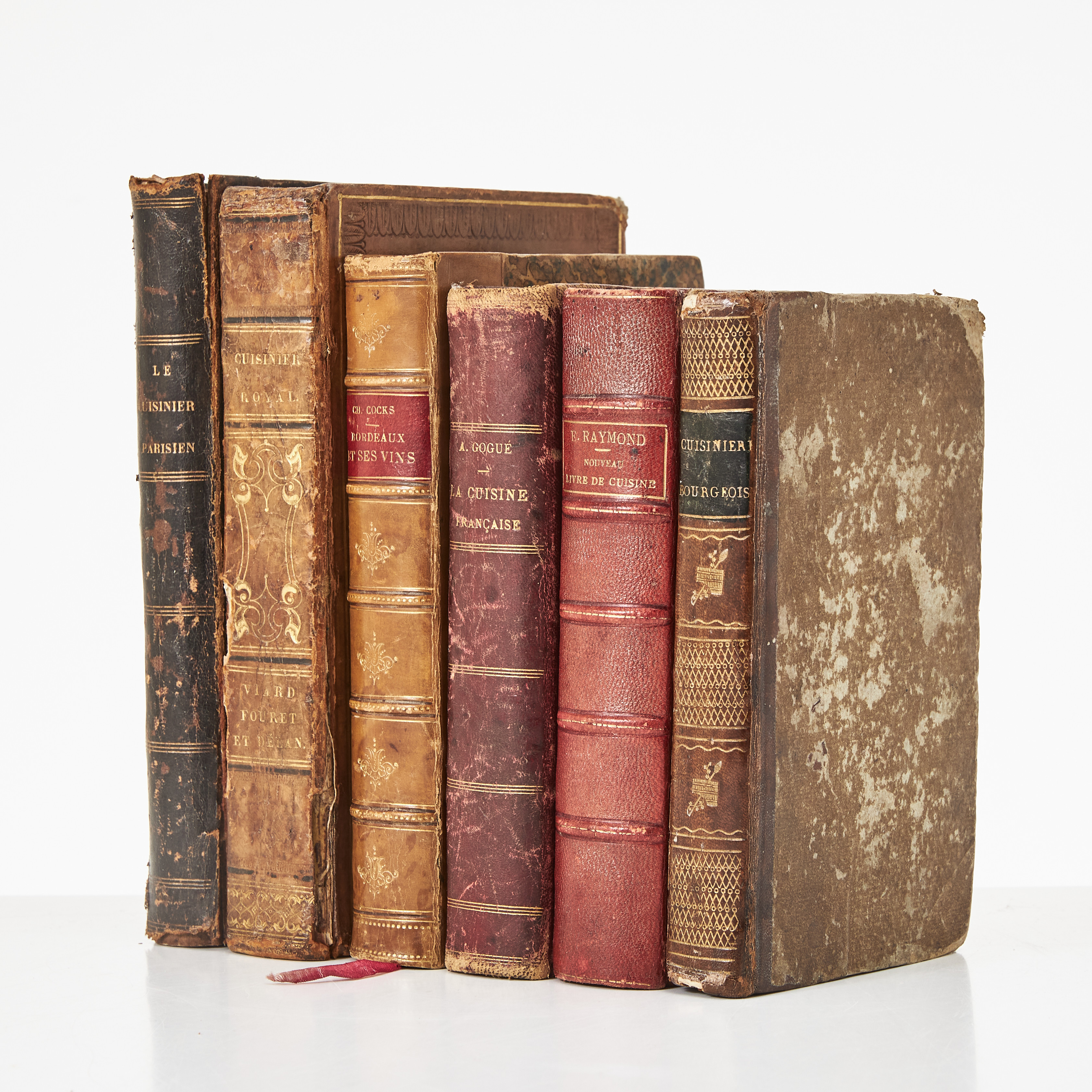 SAMLING FRANSKA KOKBÖCKER, 1800-TAL, 6 volymer.