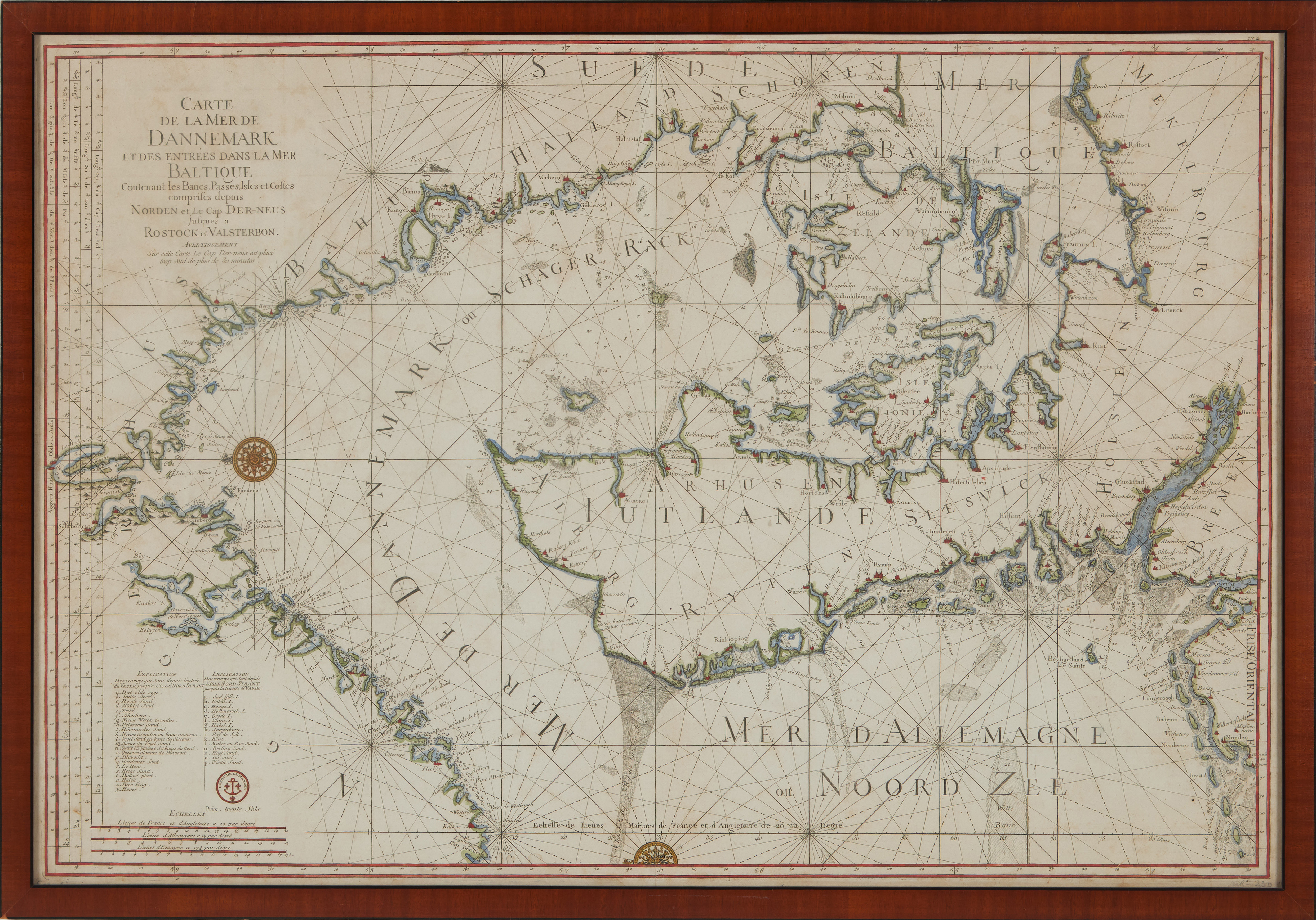 MAP / SEACHART OF SKAGERACK, BELLIN, CA 1790.