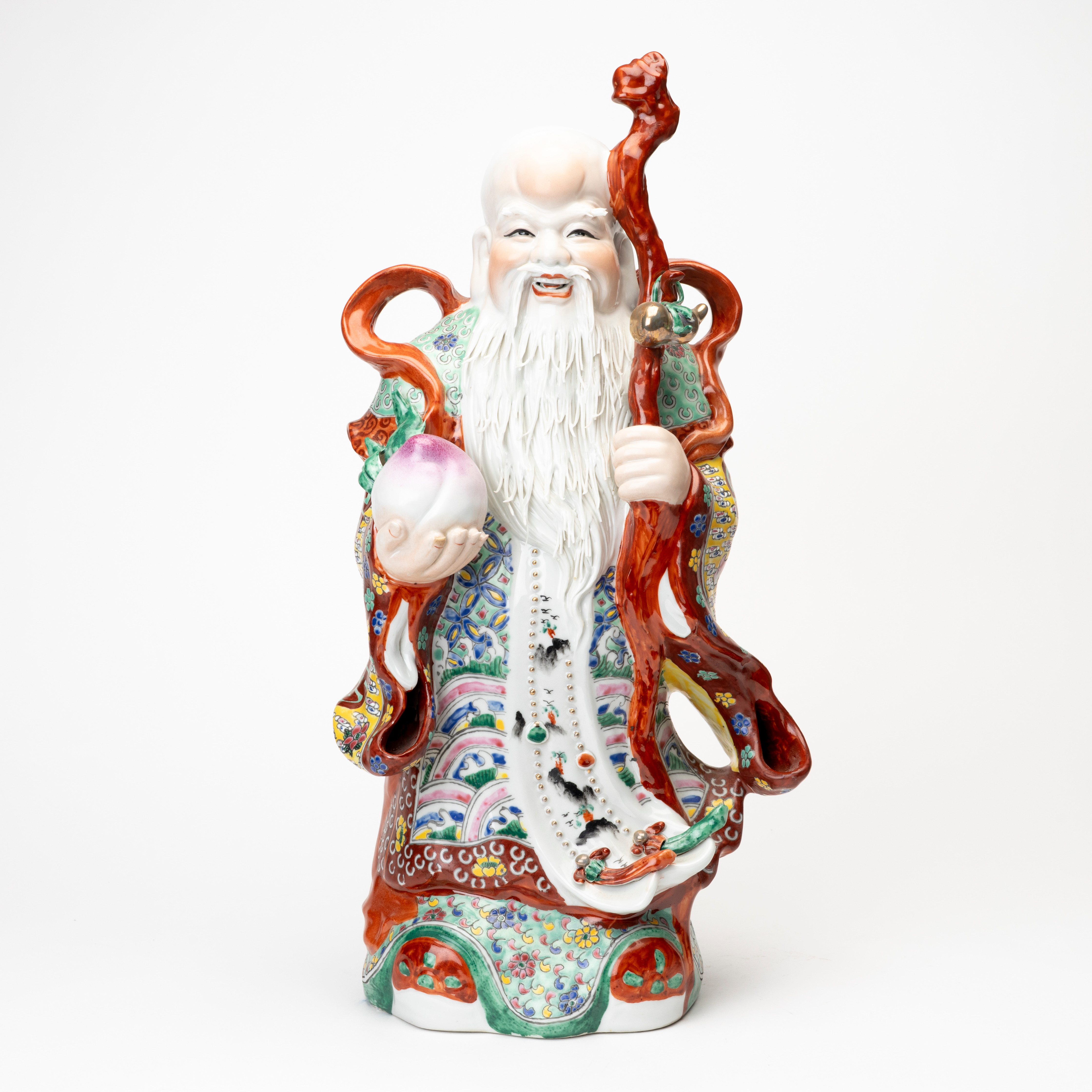 FIGURIN, Shoulao, porslin, bär stämplar. 1900-tal.