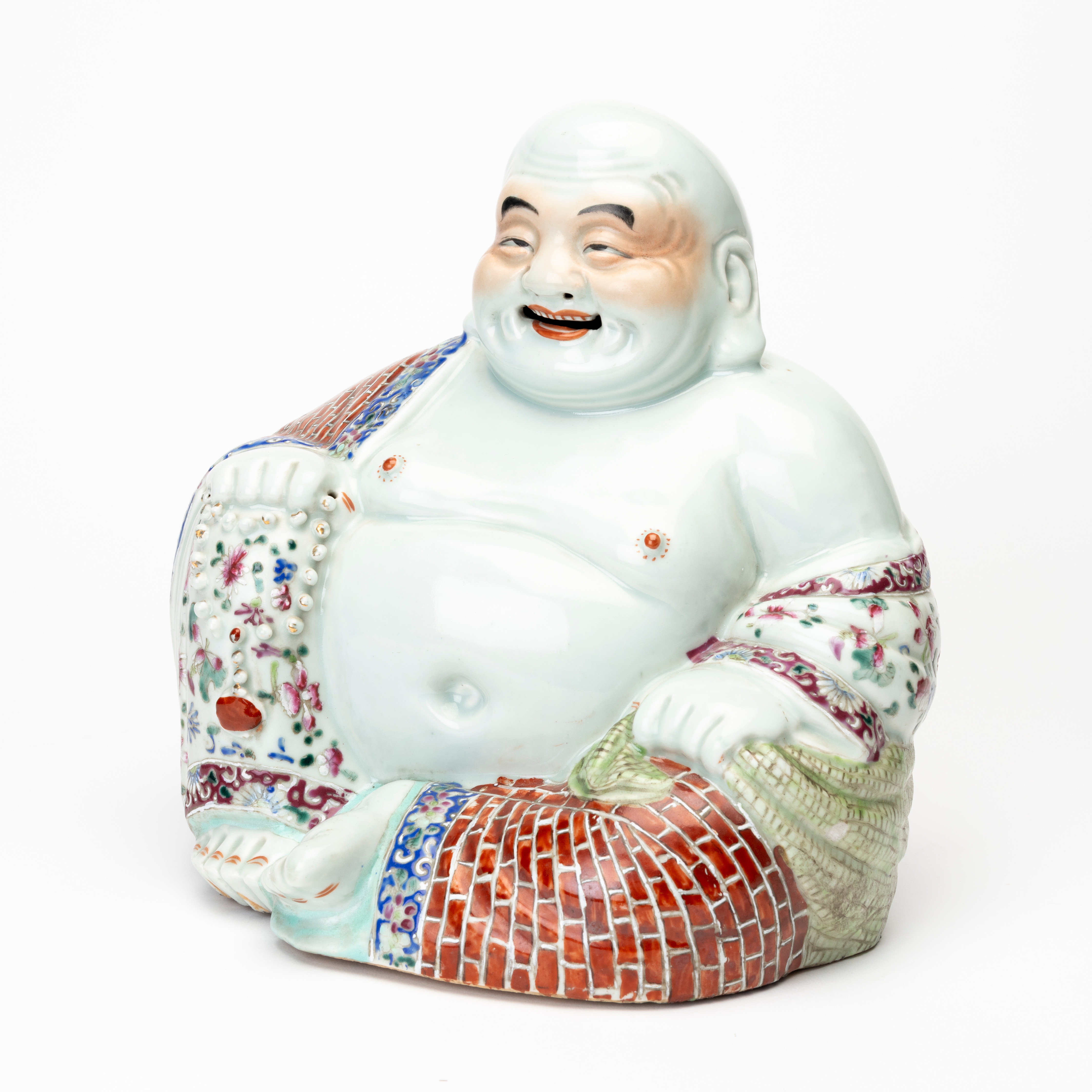 FIGURIN, Laughing Buddha. Botten med fabriksmärkning, 1900-alets första hälft.