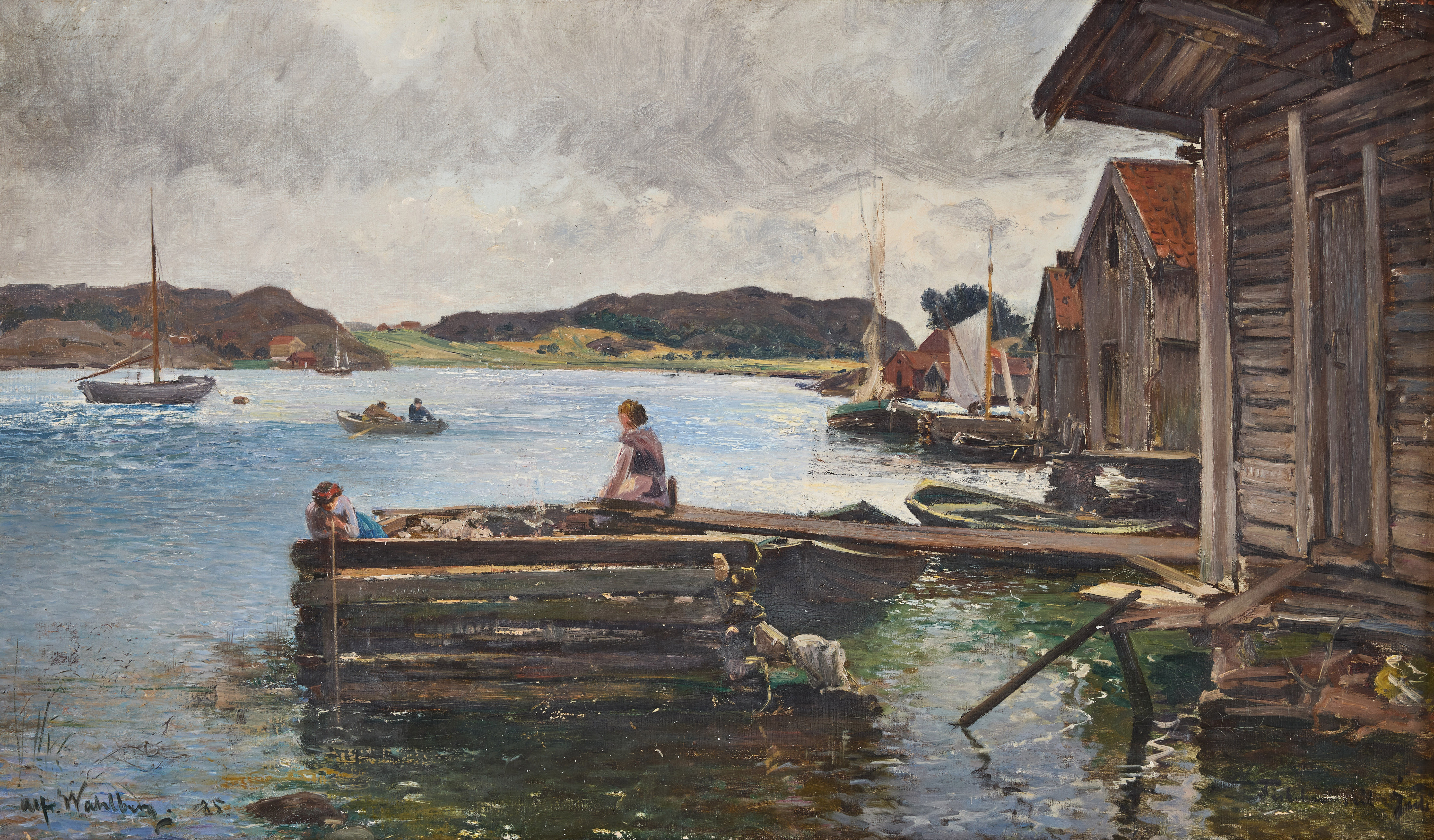 ALFRED WAHLBERG. Fiskeläge, Fiskebäckskil.