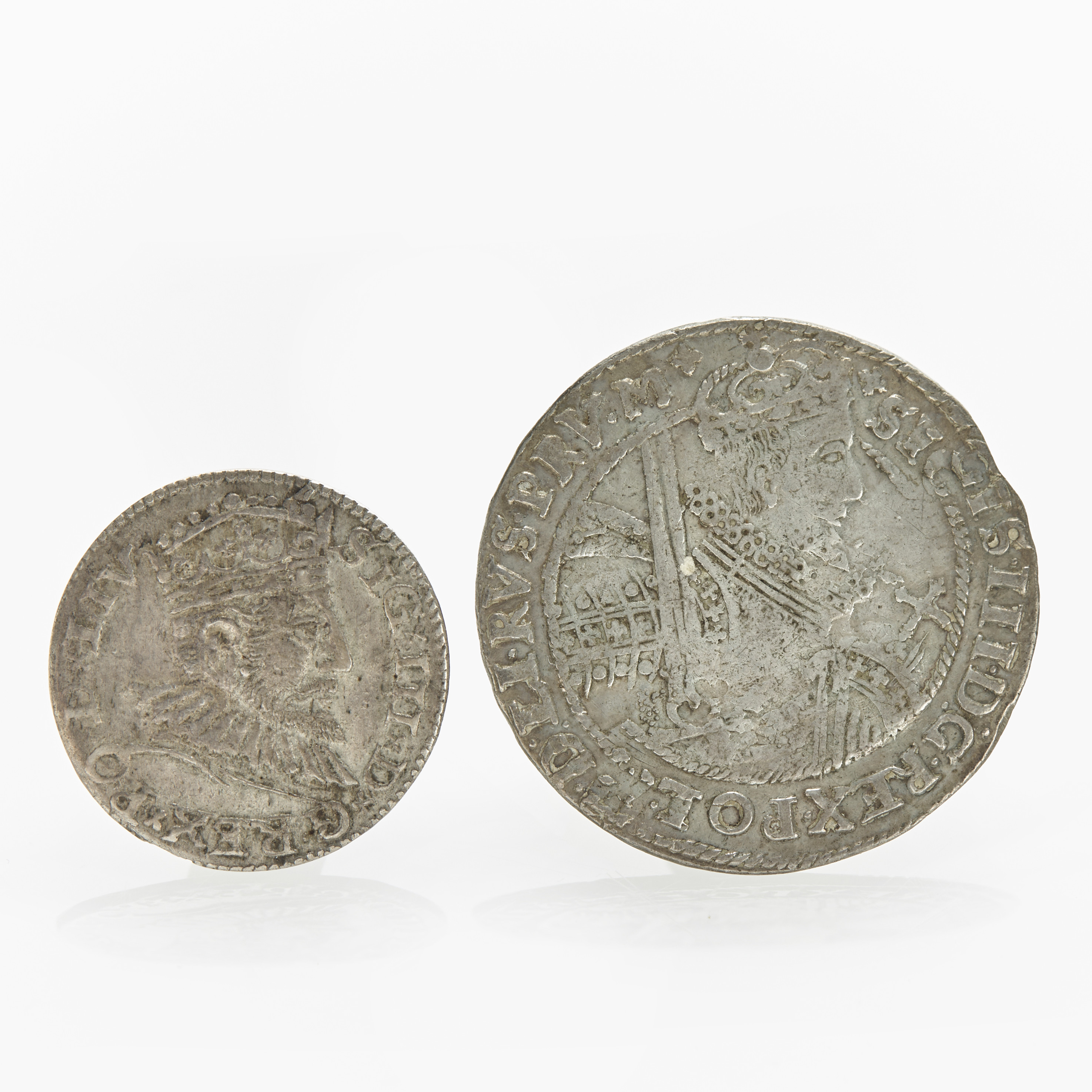 SIGISMUND (Polen 1587-1632) 1/4 taler 1621 + 3 groschen 1593.