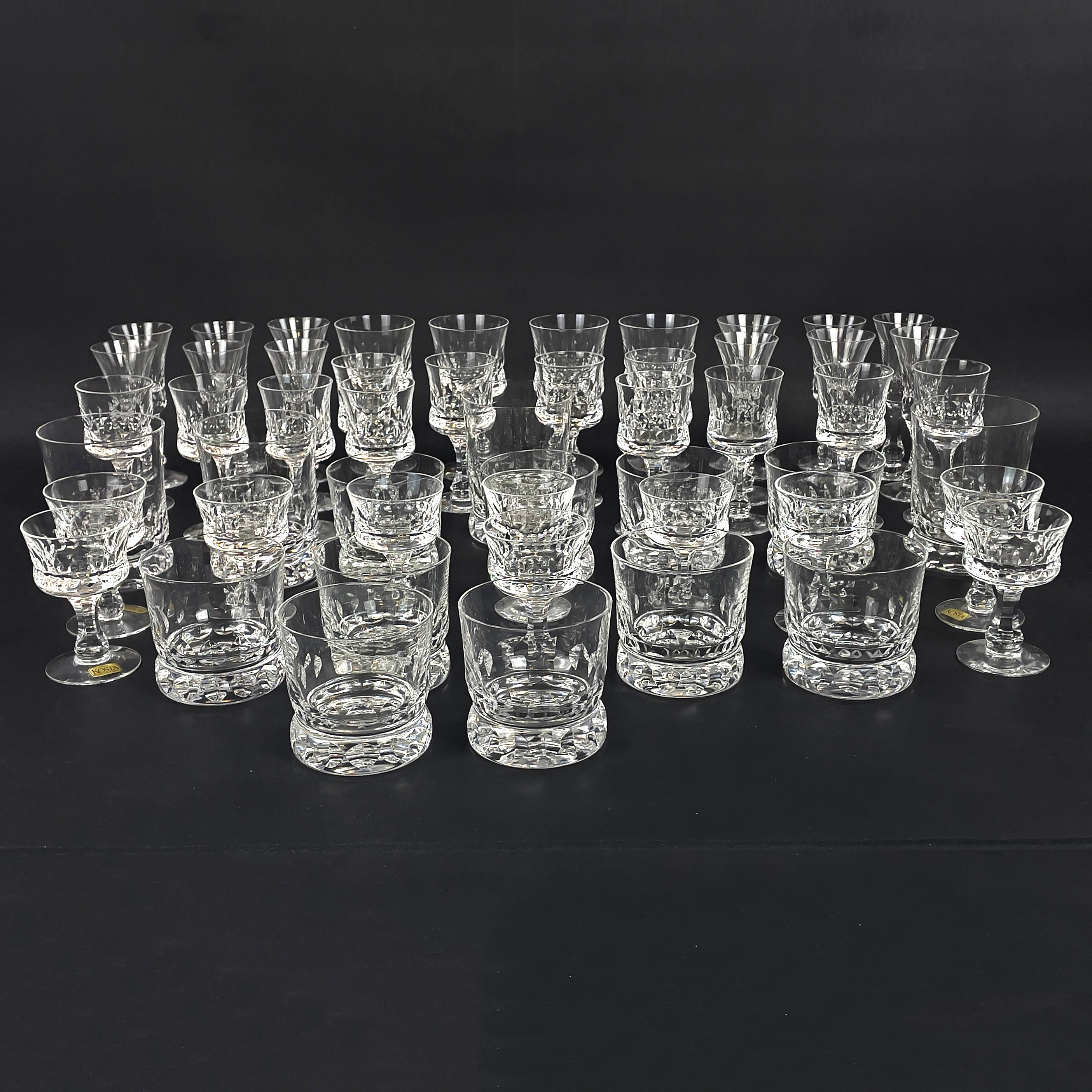 GÖRAN WÄRFF. Glasservisdelar, 52 st, "Prince", Kosta.