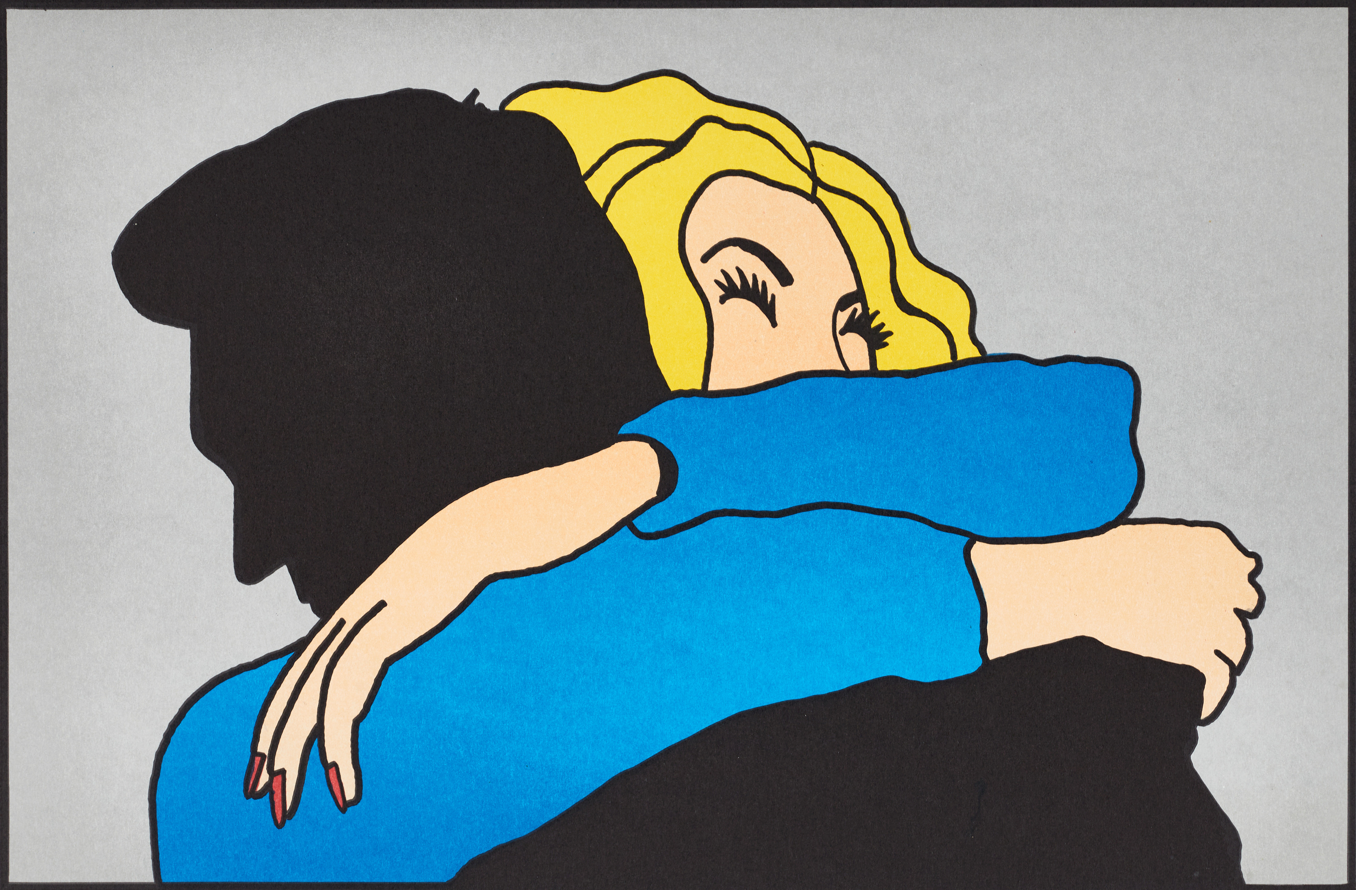 PETTER THOEN (född 1943). "Embrace", signerad Thoen, numrerad 185/350, färglitografi.