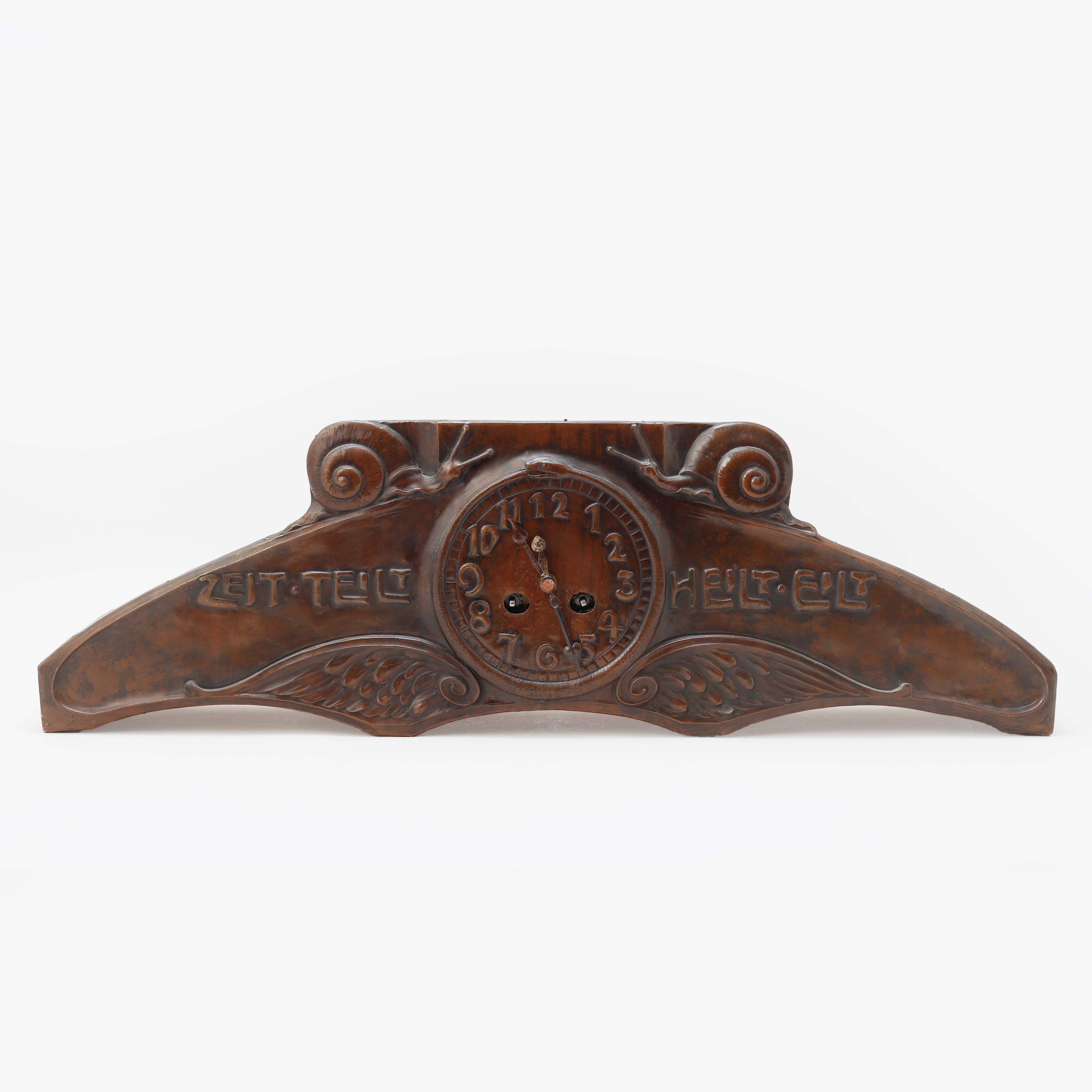 MANTELKLOCKA/ BORDSUR, trä, art nouveau, ca 1900.