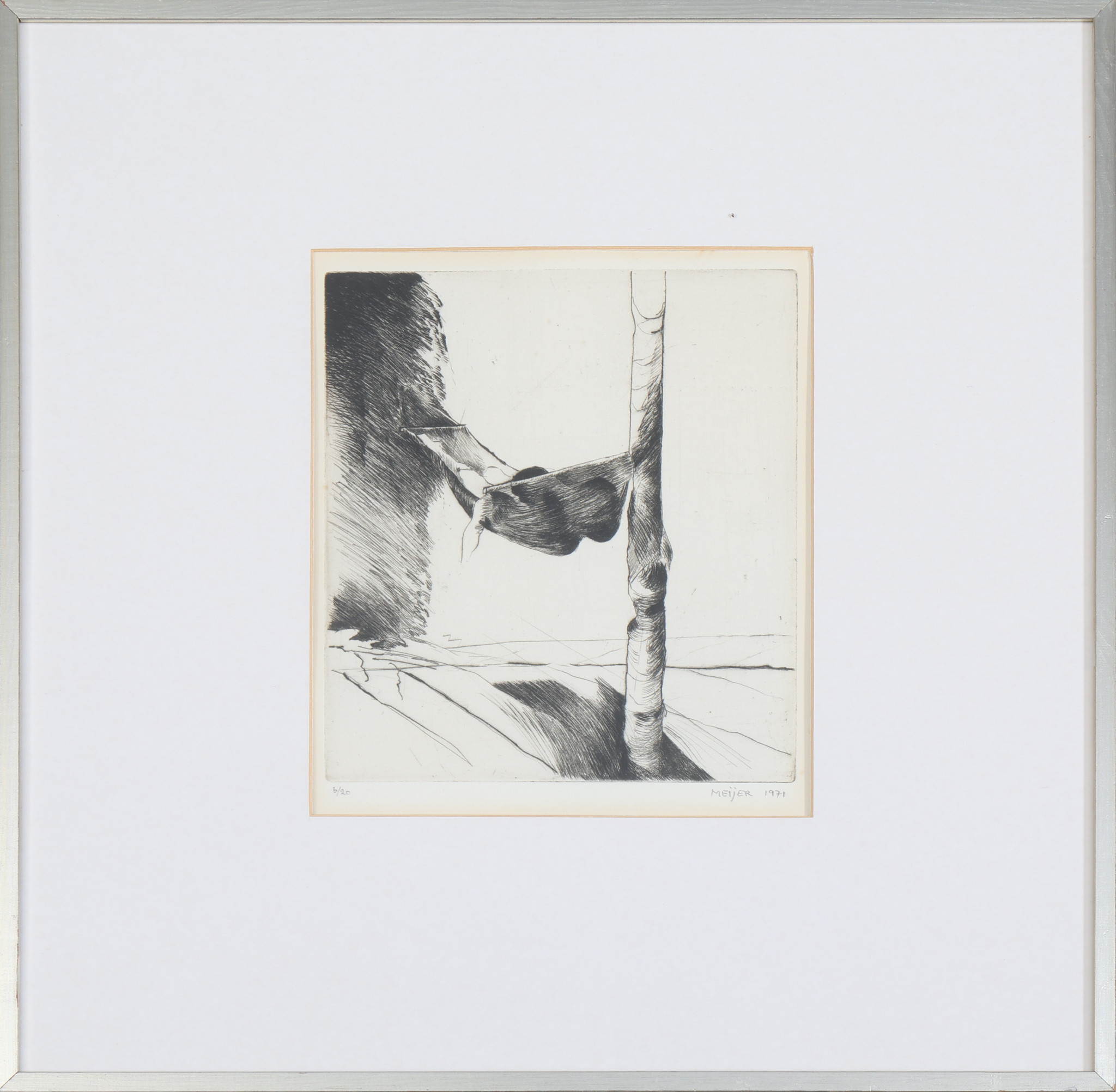 STURE MEIJER. Litografi, Kvinna i hängmatta, nr 6/20, signerad, daterad -71.