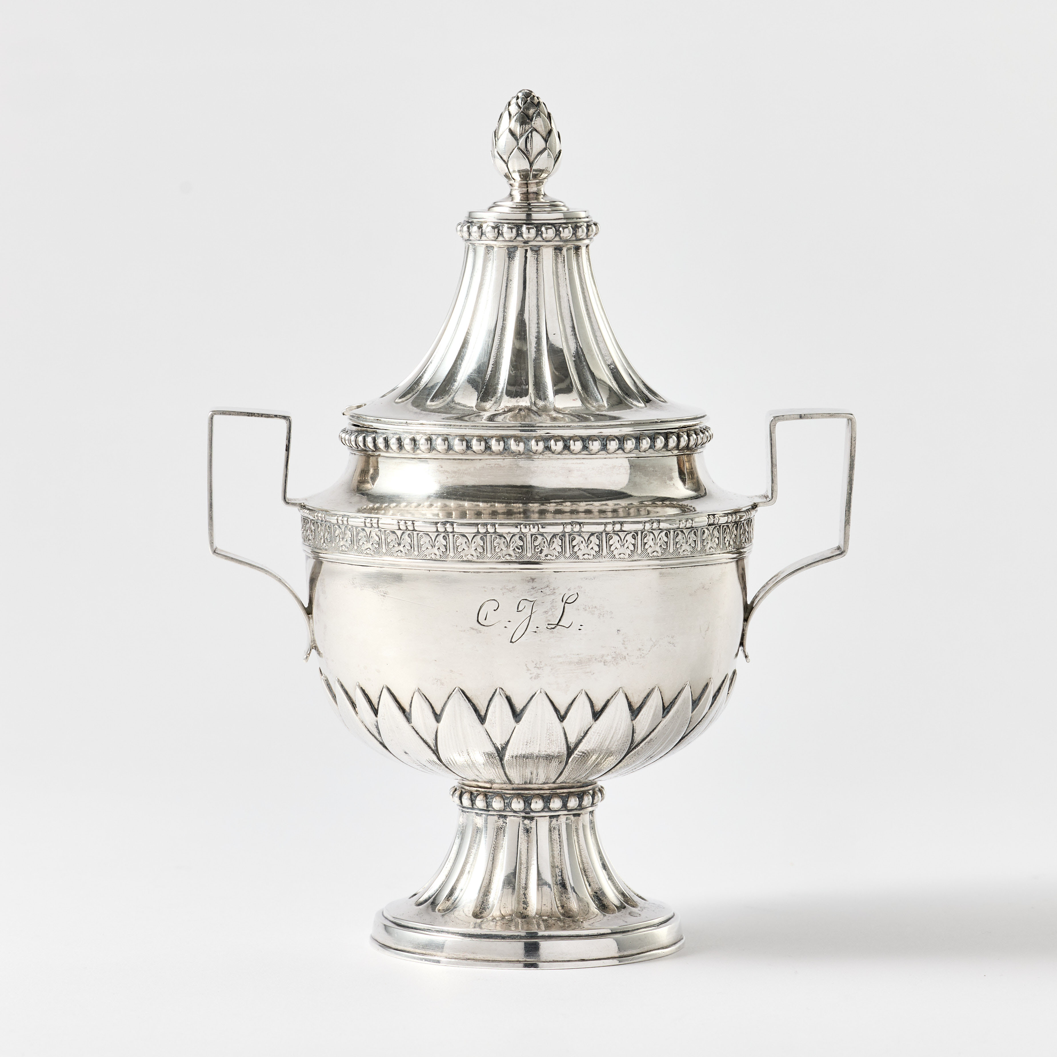 WILHELM SMEDBERG. Sockerskål med lock, silver, Karlstad 1786. Gustaviansk.