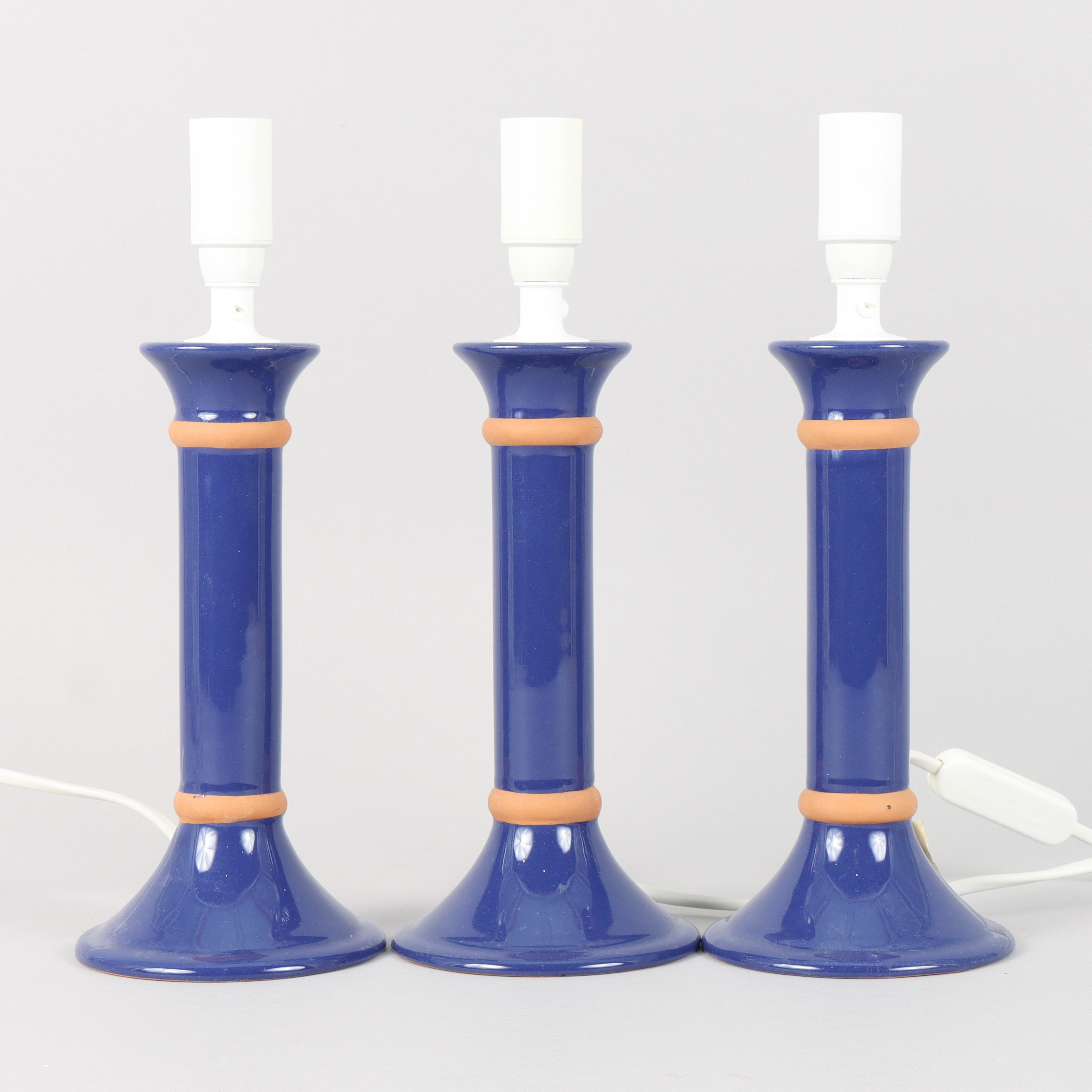 LAMPFÖTTER 3 stycken, keramik, Lamp Gustav.