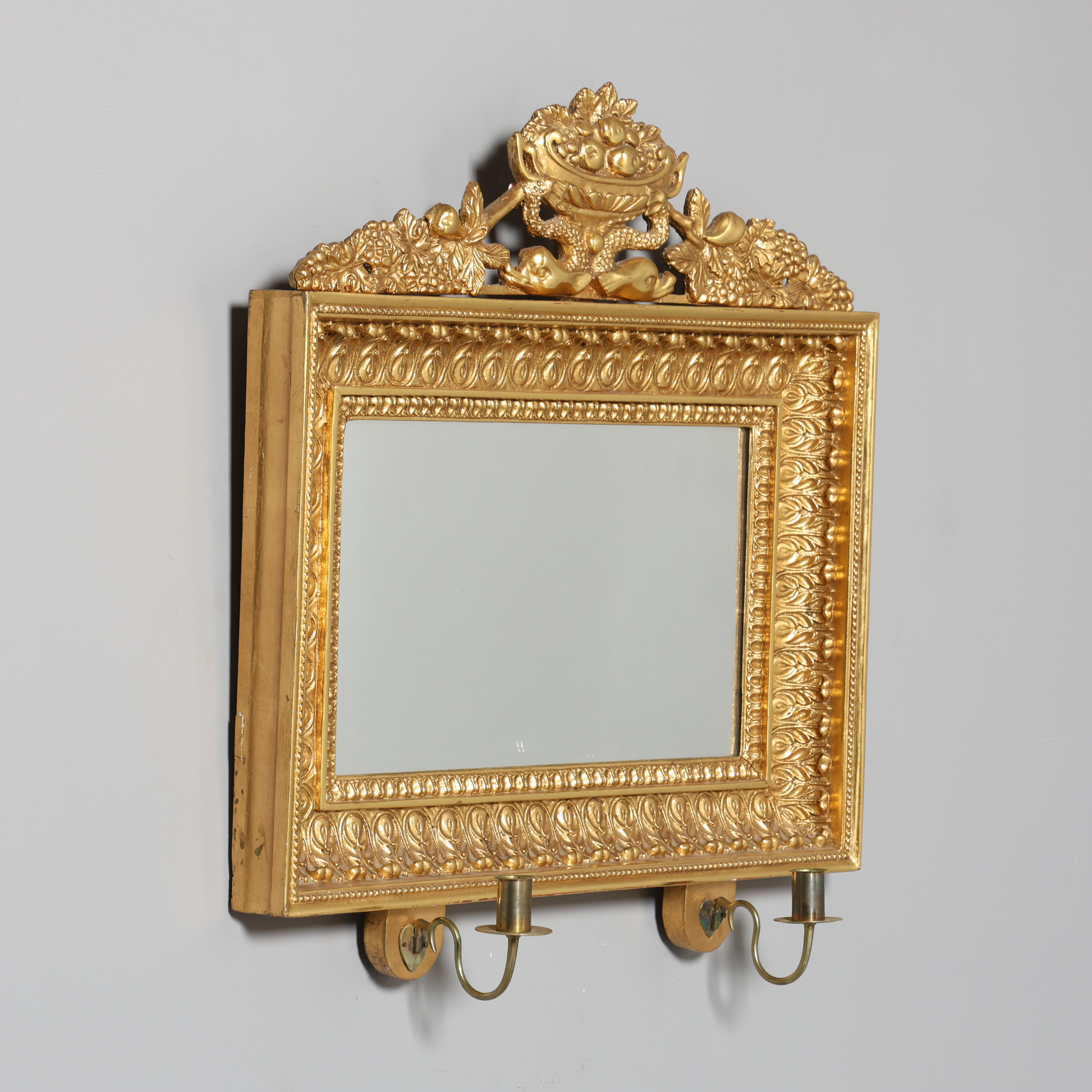 SPEGELLAMPETT, empire, 1800-tal. förgylld träram.