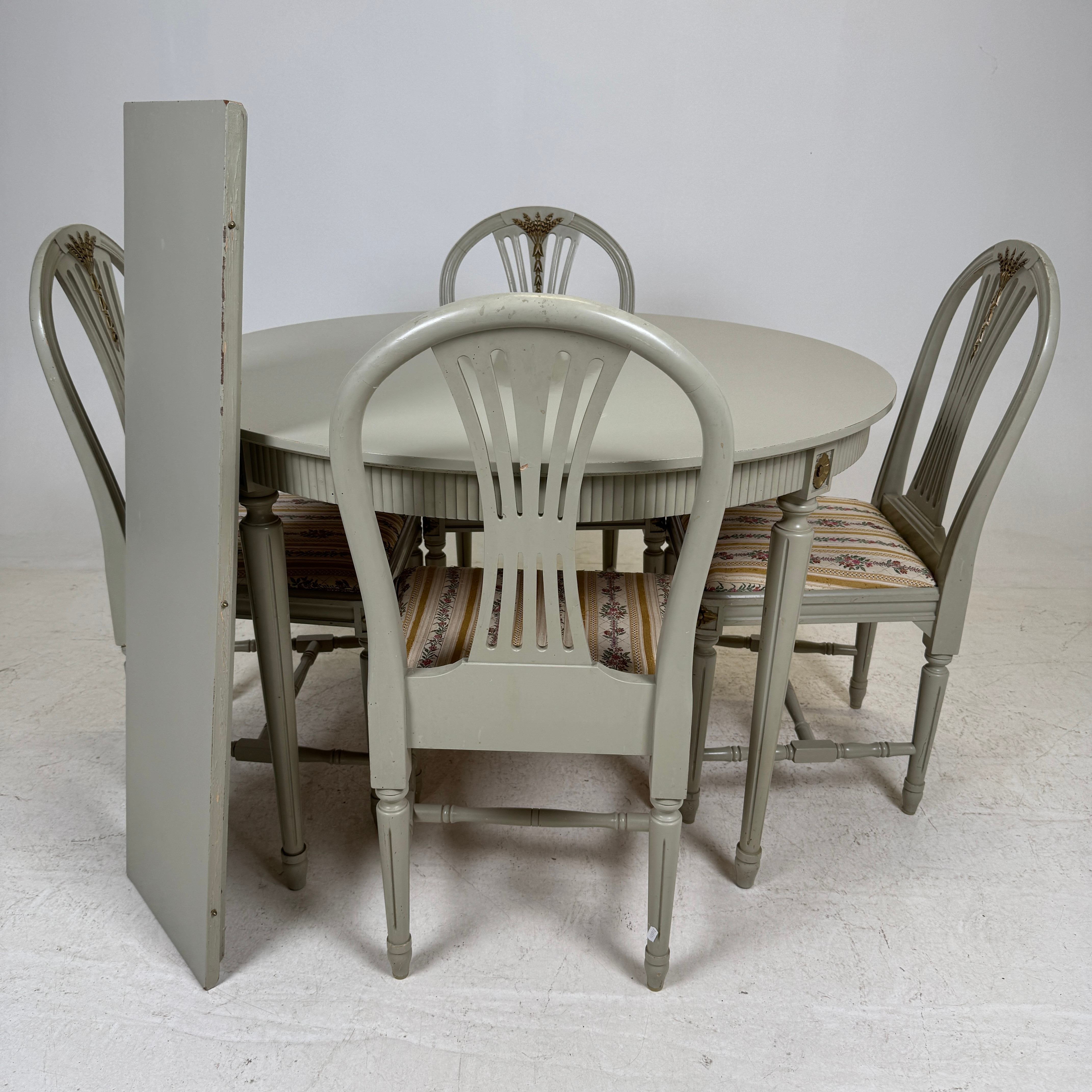 MATSALSGRUPP, 5 delar, "Axet", gustaviansk stil, 1900-tal.