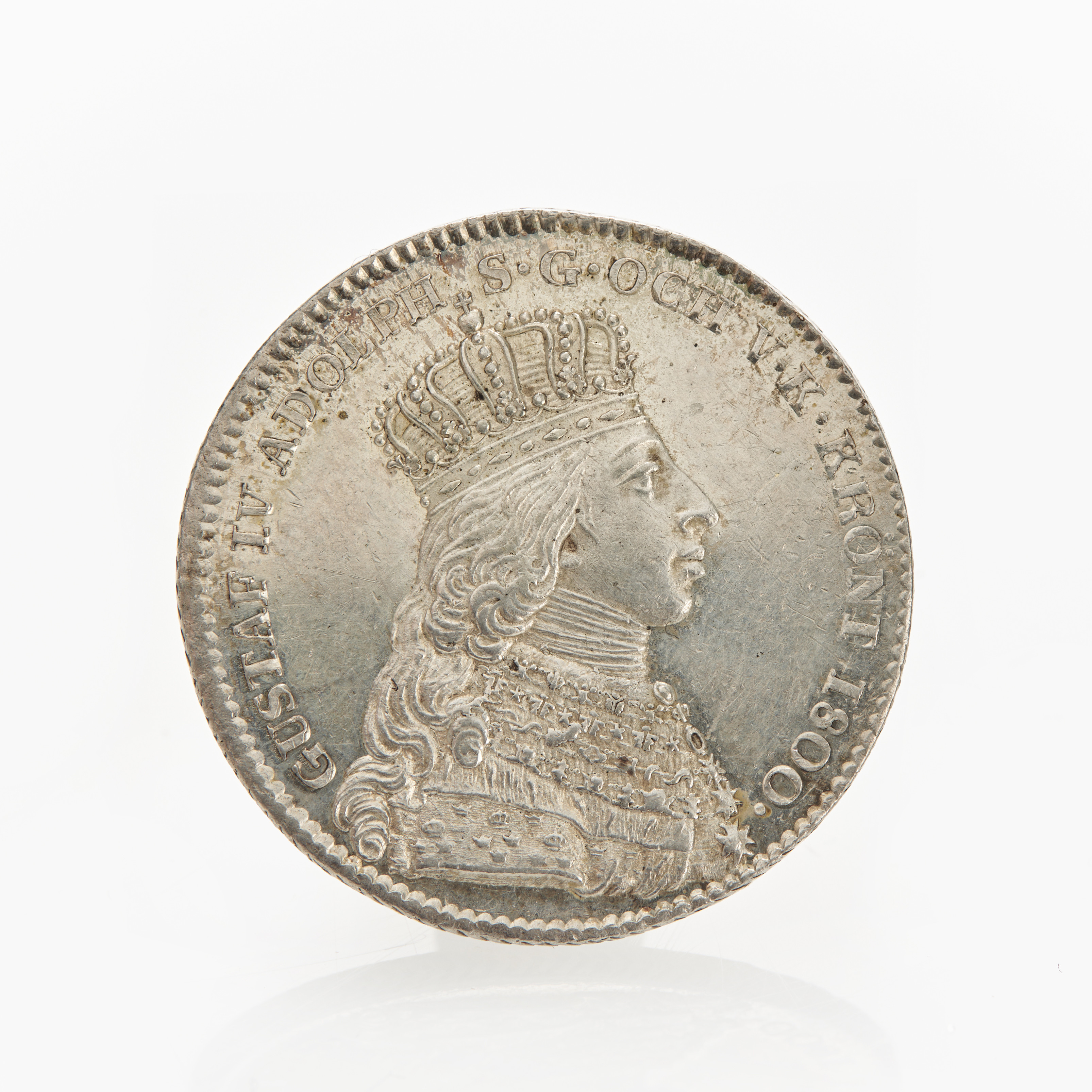 GUSTAV IV ADOLF (1792-1809). Kastmynt till konungens kröning. 1/3 riksdaler 1800.
